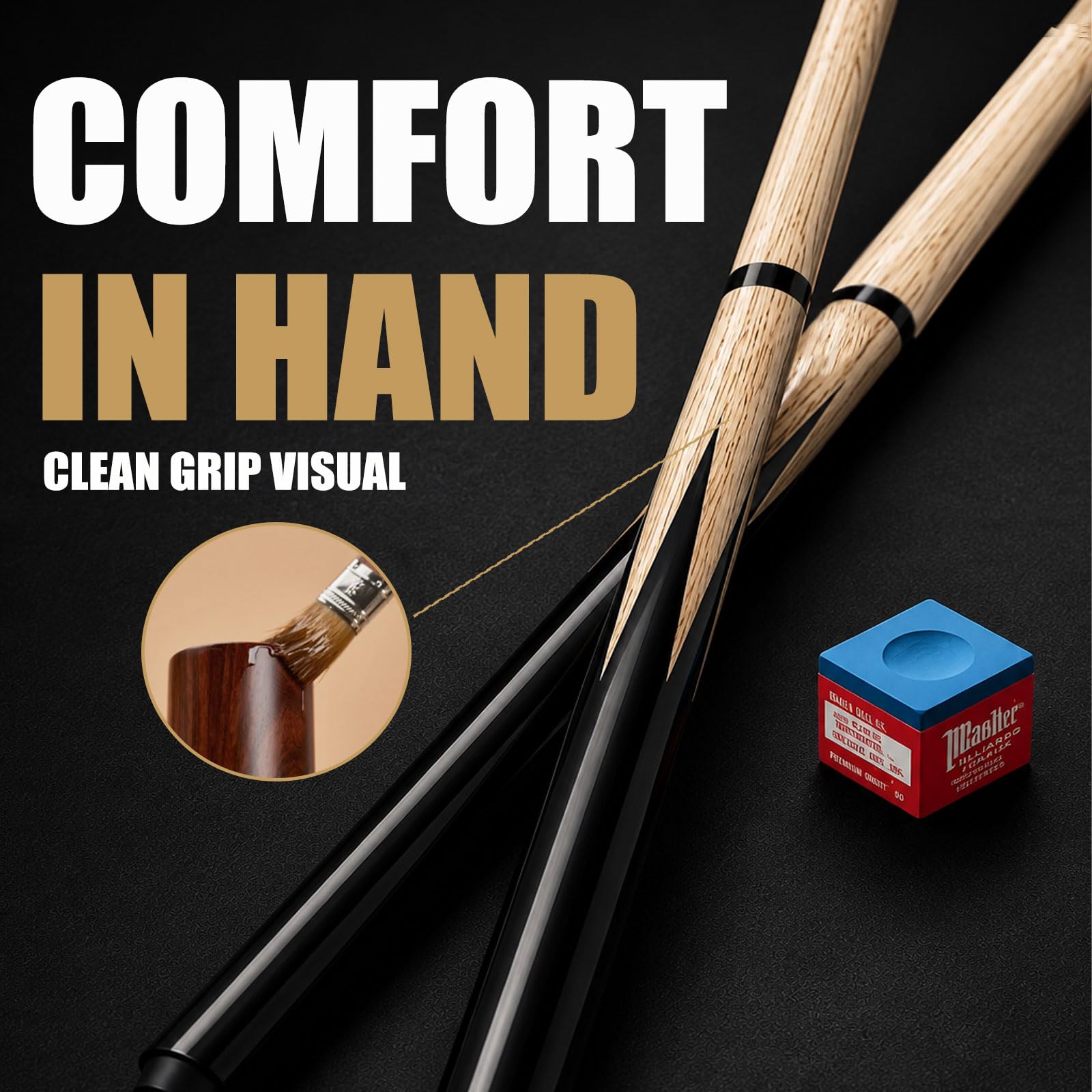 Lot de 4 queues de billard d'entraînement pour enfants de 81,3 cm pour table de billard, joint fileté en acier anti-oscillation, pointe en laiton renforcée, haute dureté, bois de frêne, contrôle de