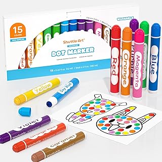 Shuttle Art Dot Markers, 15 Colors Washable Markers for Toddlers,Bingo Daubers Supplies Kids Preschool Children, Non Toxic...