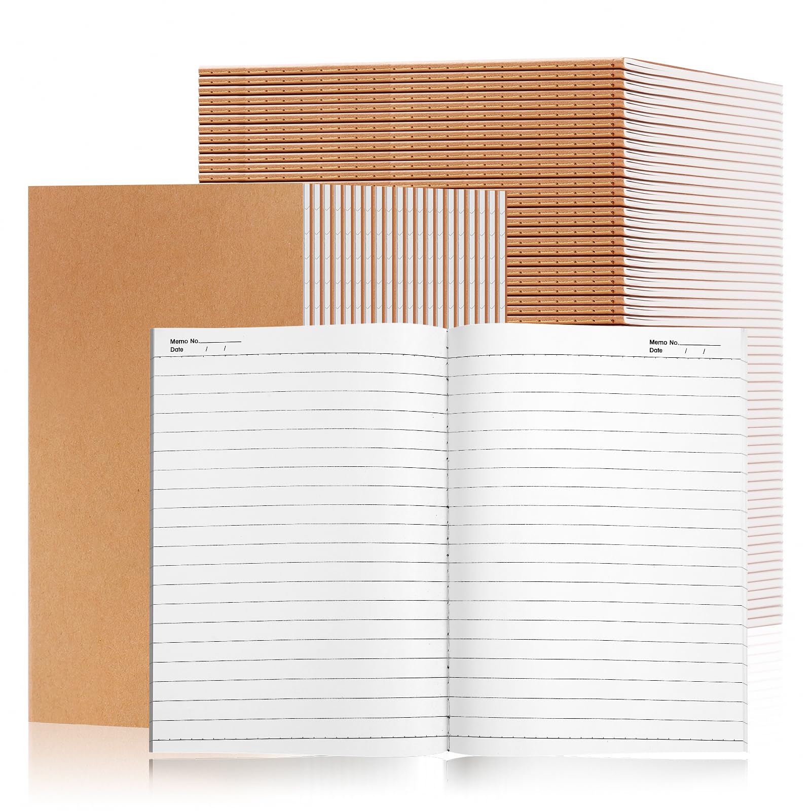 Notatnik w linie z papieru kraft, 21,6 x 14,9 cm, mały dziennik podróżny, 80 g/m², 60 stron/30 arkuszy A5, do pisania, przybory szkolne, biurowe