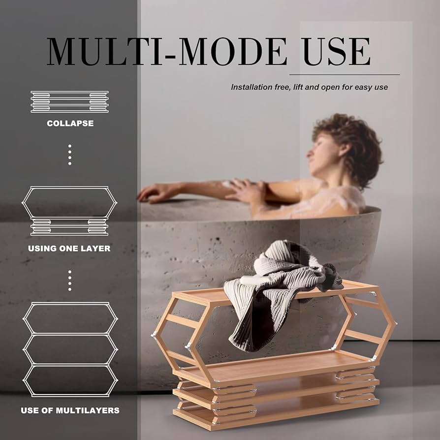 Amazon.com: Bamboo Foldable Shoe Rack Organizer for Entryway