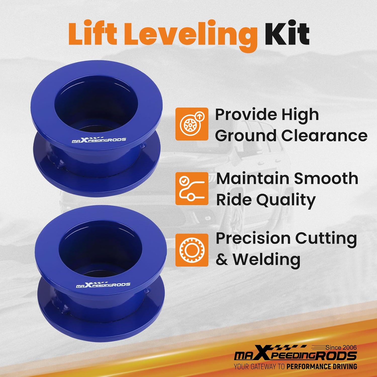 maXpeedingrods 3" Front & 2" Rear Lift Leveling Kit for 2000-2006 Chevy Avalanche Tahoe Suburban Yukon Escalade 6-Lug Truck, with Front Rear Shock Extenders