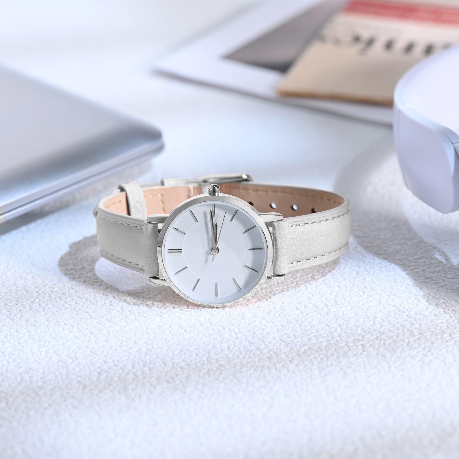 BISONSTRAP Elegancki skórzany pasek do zegarka z systemem szybkiego zapinania, dla kobiet i mężczyzn, dopasowany do uchwytów zegarków o szerokości 12 mm, 14 mm, 15 mm, 16 mm, 17 mm, 18 mm i 20 mm