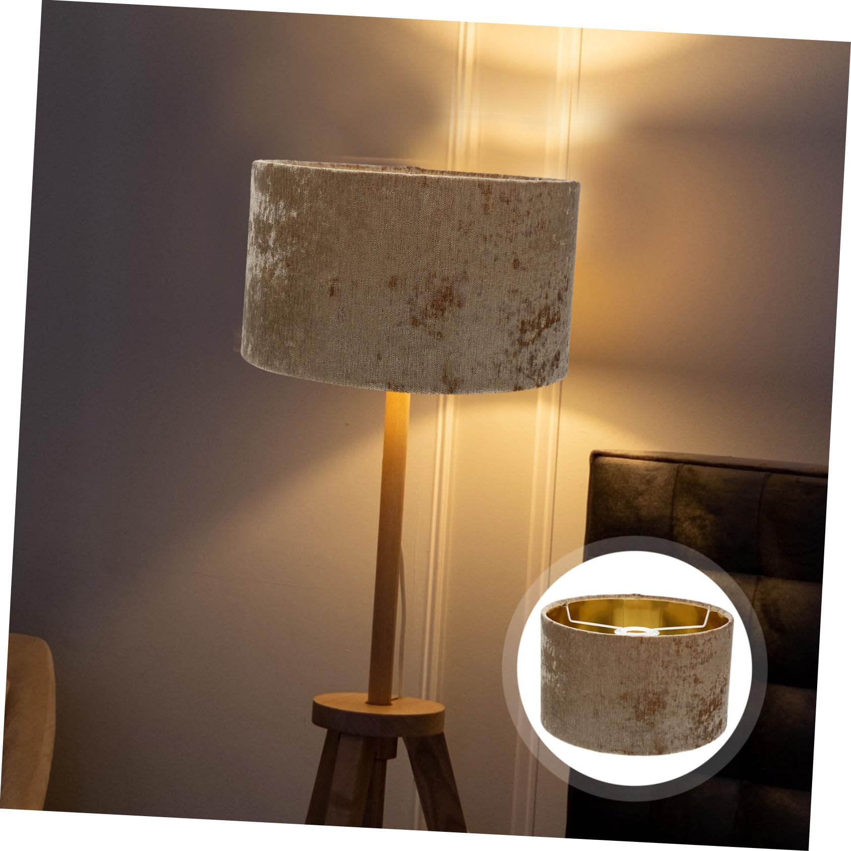 SHINEOFI Pantalla Decorativa de Tejido para Lámpara de Pie y Escritorio Base E14 y E27, Fácil de Instalar, Adecuado para Oficina y Dormitorio