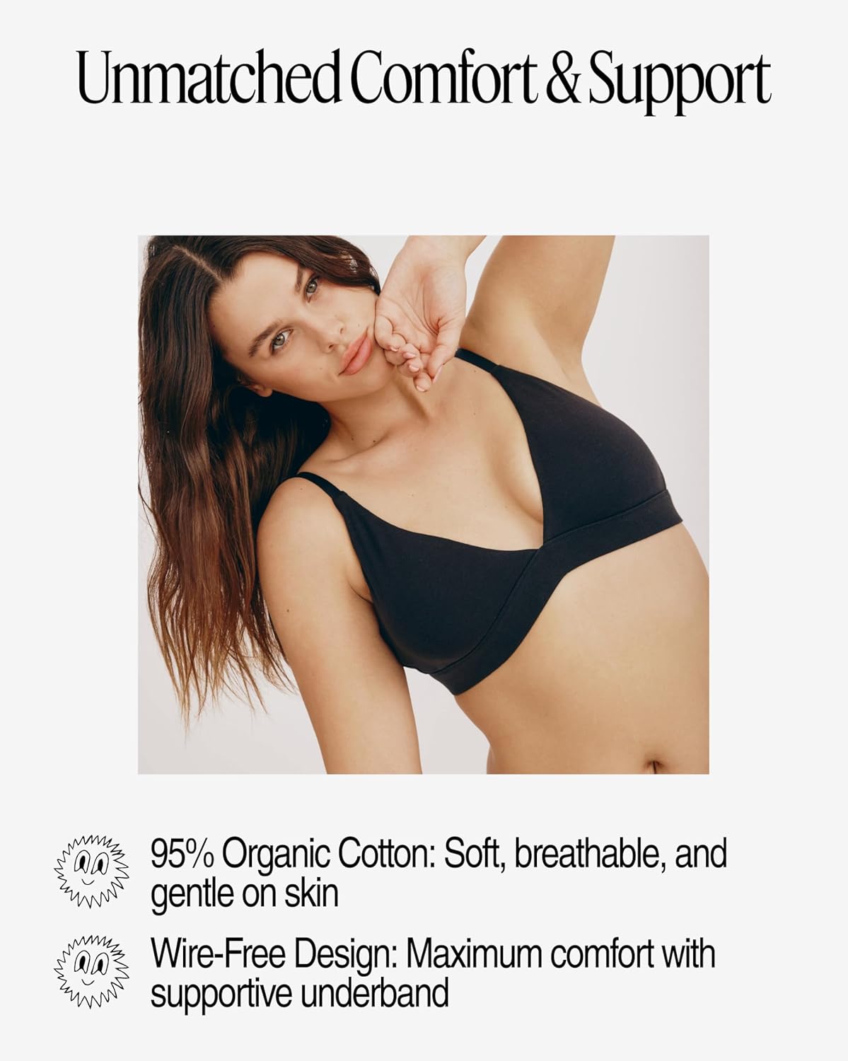 Organic Basics Womens Core Triangle Cotton Bralette - Image 4