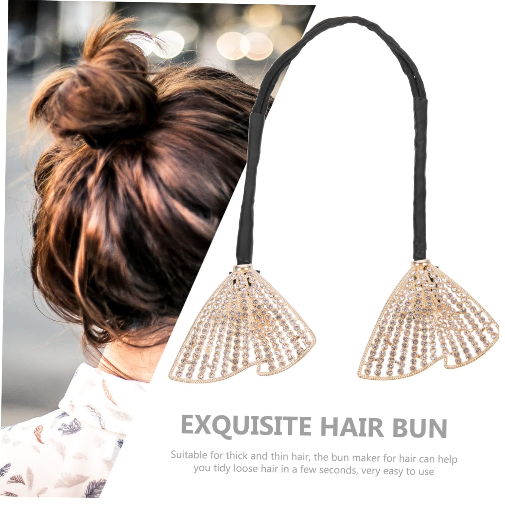 Healeved 4piezas Moldeador De Moño Elegante Rhinestones Herramienta De Peinado Para Mujeres y Niñas Adorno De Cabello Versátil Para Ocasiones Especiales y Uso Diario