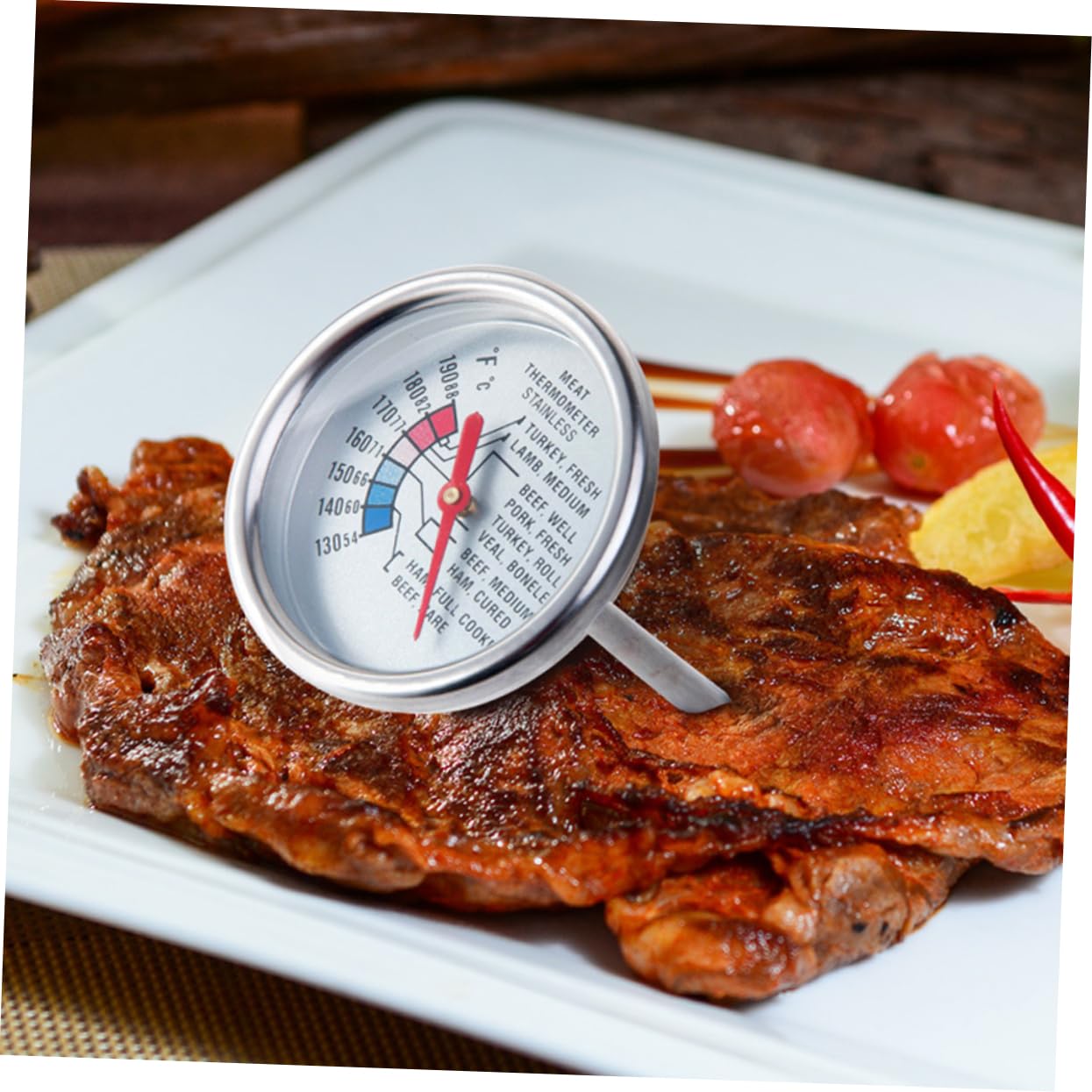 PRETYZOOM 4pezzi Termometro Per Con Sonda Accurata Inossidabile Per Bbq Cucina e Cottura Di Manzo Facile Da Usare e Leggere Per Amanti Della e Competizioni Culinari