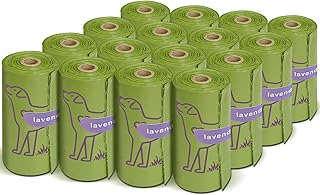 240 Count Lavender Scented 13” x 9” Dog Poop Bags Rolls, Leakproof Strong & Sturdy Waste Bags for Doggie Cat Pet