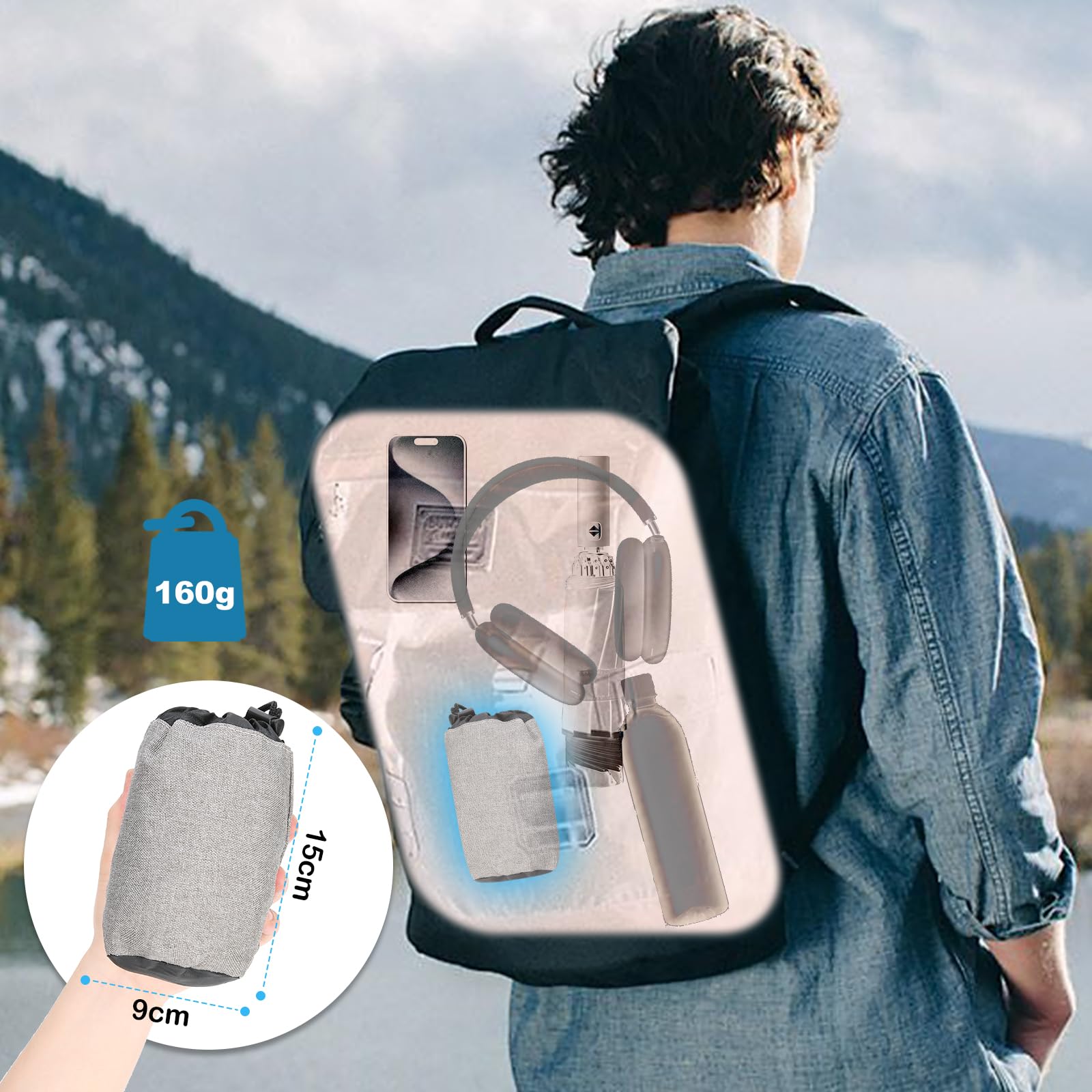 Cuscino Da Viaggio Gonfiabile A U - Per Collo, Federa Velluto Lavabile, Aereo/Auto/Treno - Foto 12