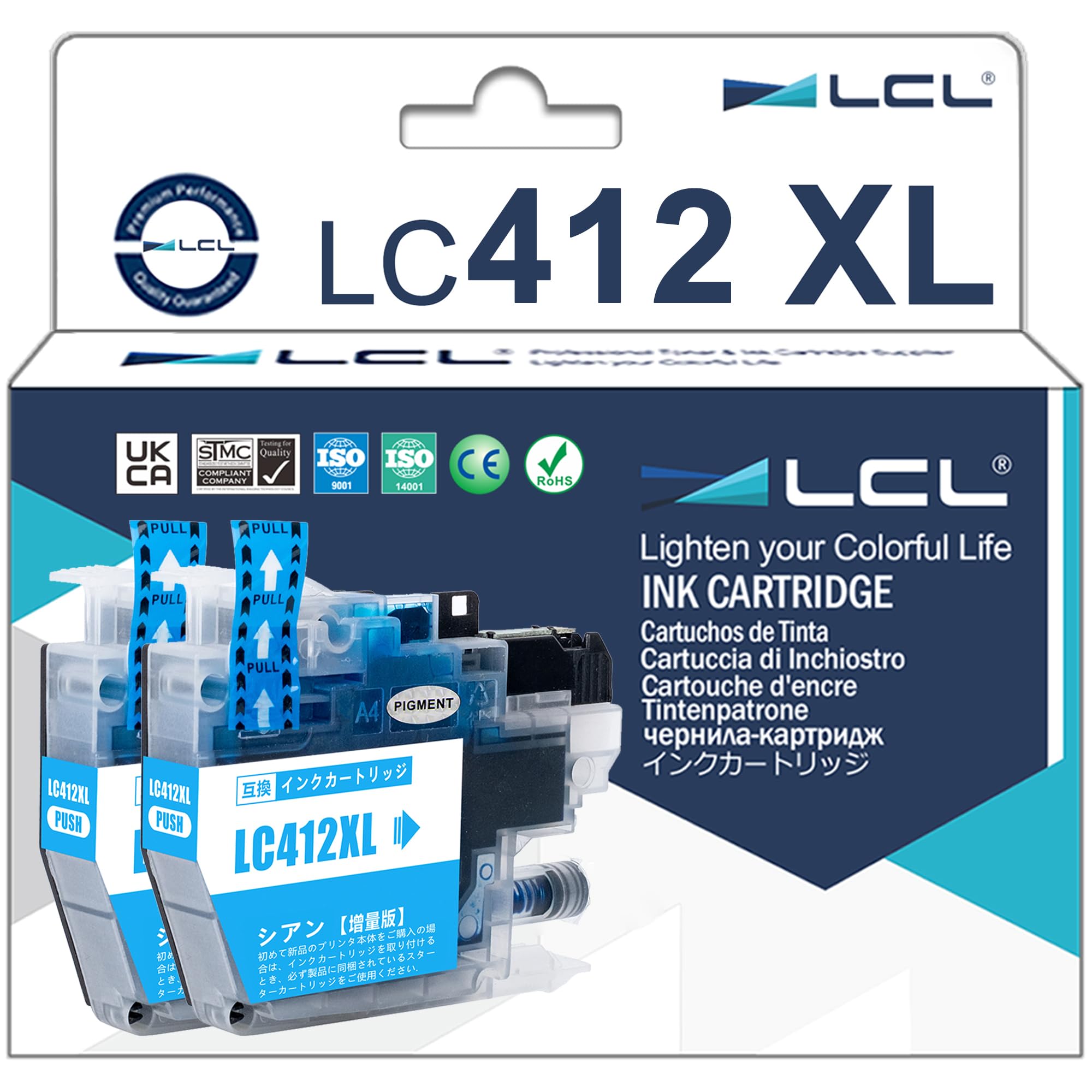 Amazon.co.jp: LCL Brother用 ブラザー用 LC412 LC412XL LC412XLC 顔料