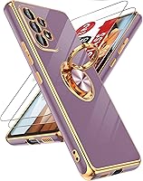 Vista 49 de LeYi para Funda de Teléfono Samsung Galaxy A13-5G: Protector de Pantalla de Vidrio Templado, Soporte Magnético Giratório de Anillo 360°, Borde Negro