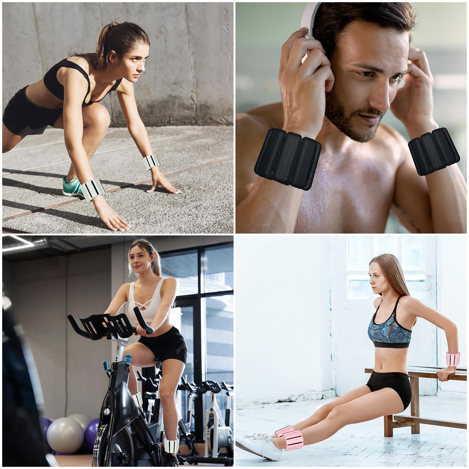 TOPESCT Lot de 2 poids réglables, poignets et chevilles, pour yoga, danse, barre, pilates, cardio, aérobic, marche