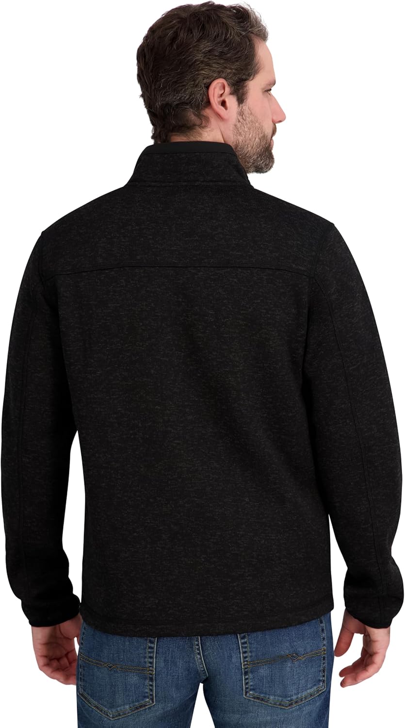 Reebok mens Mock Neck Zip-up Sweater Fleece Shell Jacket - Image 3
