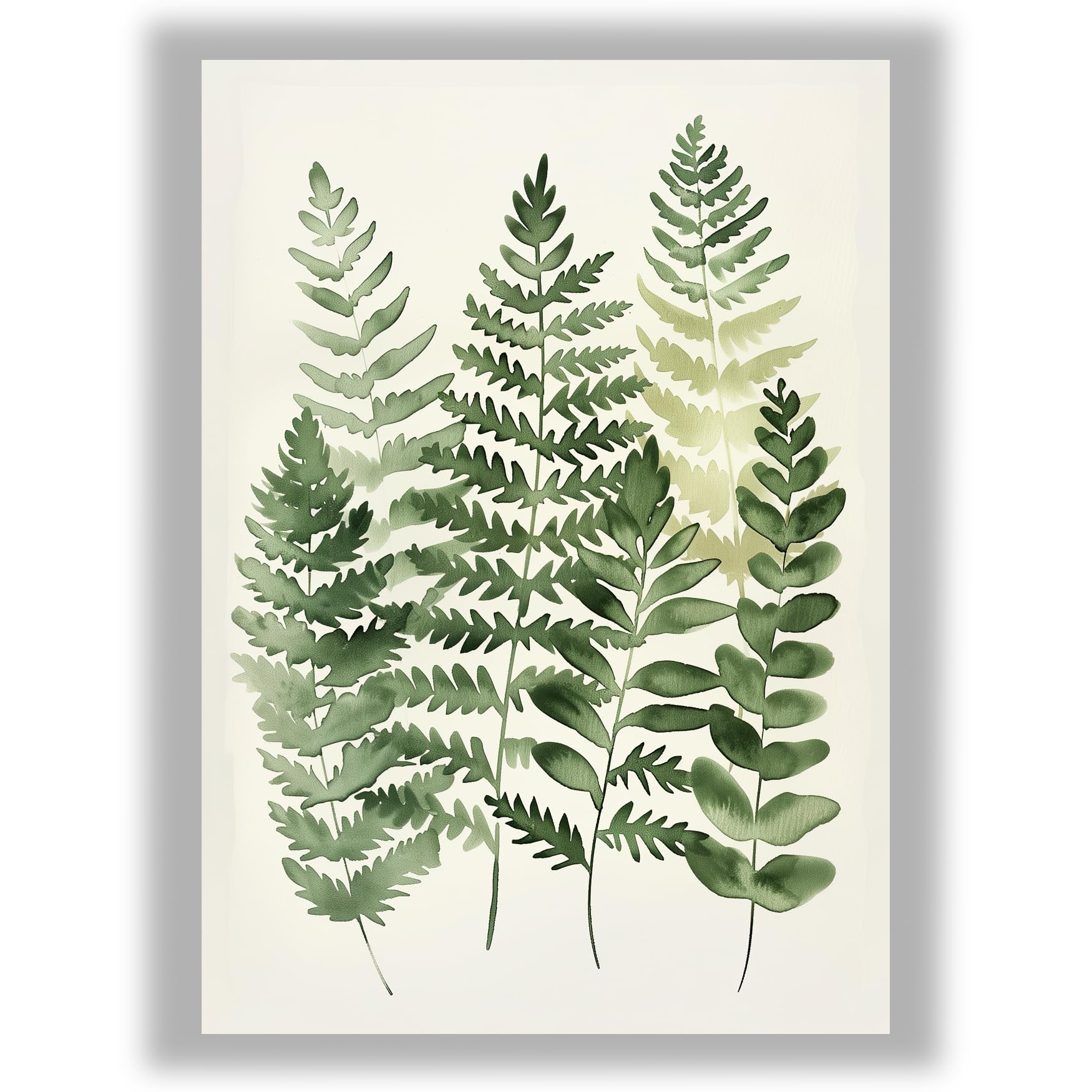 Lofthouse Prints Soft Botanicals – Forest Ferns | Botanical Fern & Leaf Wall Art Print – Medium (A3) Unframed Print