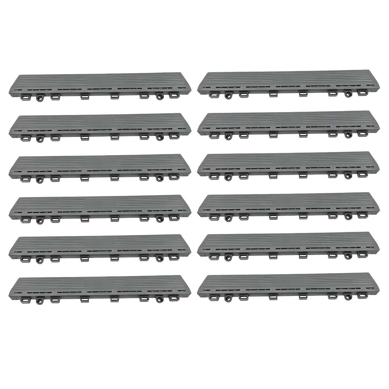 Transition Edge Kit for HTWELL Interlocking Garage Floor Tiles, Gray | Only fits HTWELL Interlocking Garage Tiles, Not For Other Brands, Includes 12 Female Edges