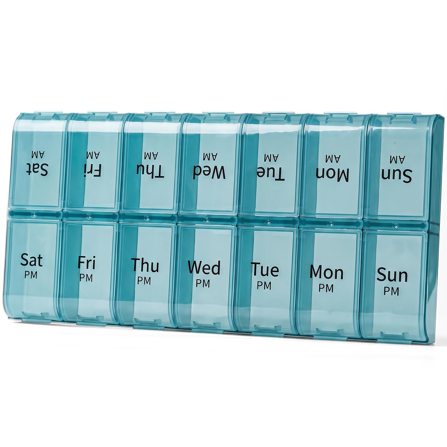 Extra Large Weekly Pill Organizers pillcase pilboxes (Dusty Blue)