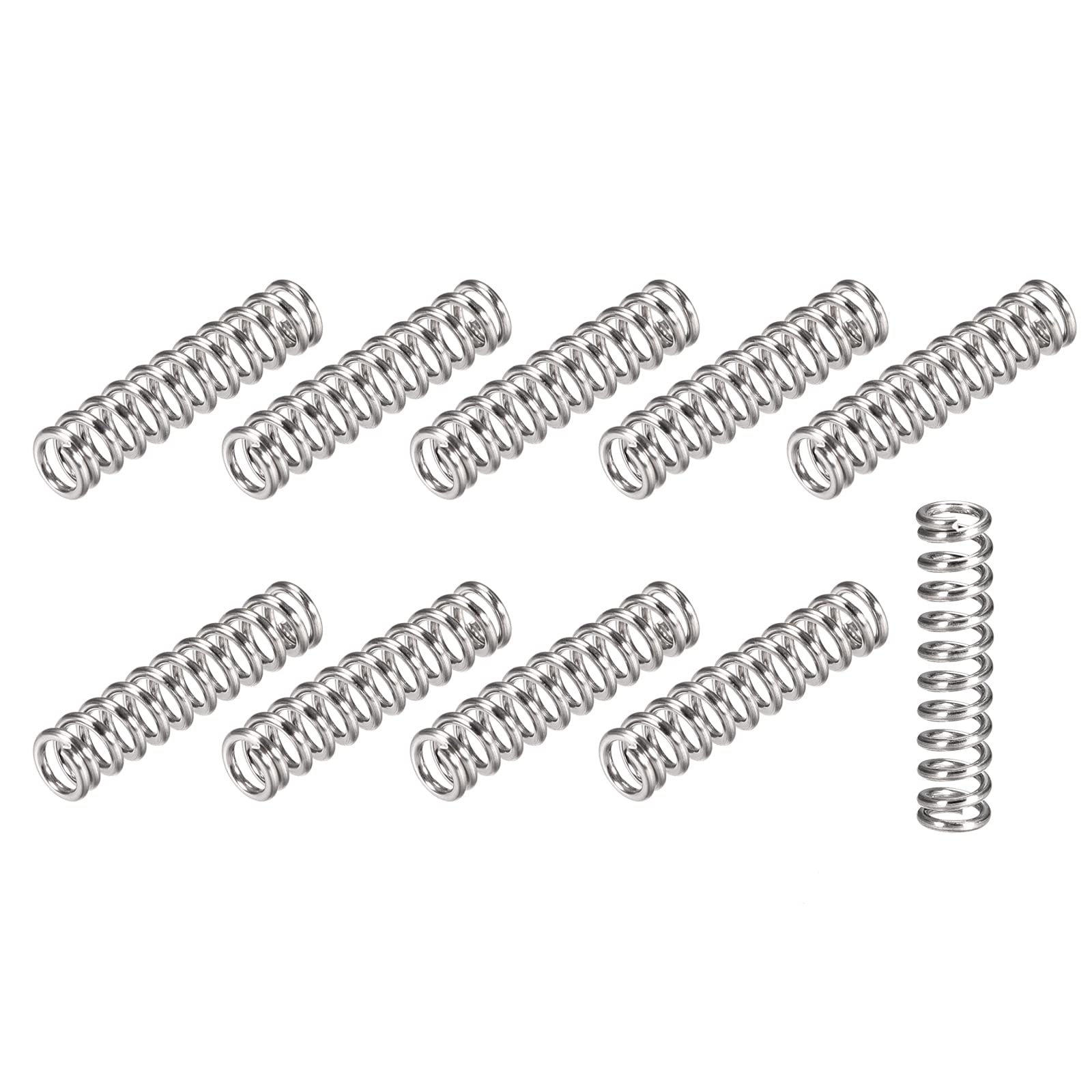 METALLIXITY Compression Springs (0.4x5mm OD,25mm Free Length) 30Pcs, 304 Stainless Steel Extension Spring - for Shop Home Repairs, DIY Projects, Silver Tone — Amazon image 30
