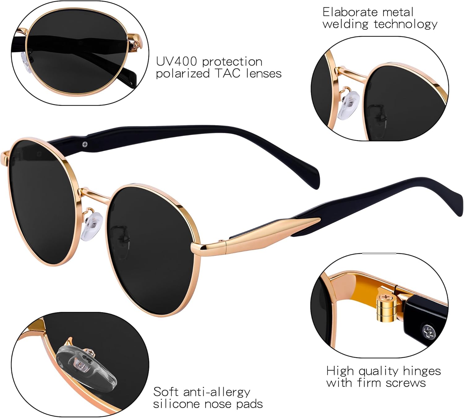 KesaPlan Retro Oval Sunglasses for Women Men, Classic Sunglasses Designer Shades Trendy UV Protection Sun Glasses - Image 4