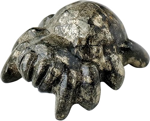 Runyangshi Tallados de calcopirita de cristal natural de 1.18 pulgadas, estatuas de cristal curativo talladas a mano, decoraciones de araña,