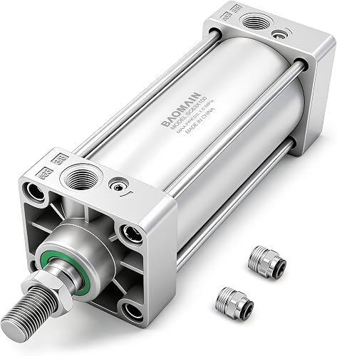 Baomain Pneumatic Air Cylinder SC 63 x 100 PT 3/8; Bore: 2 1/2", Passage: 4"; Screwed Double Action Piston Rod