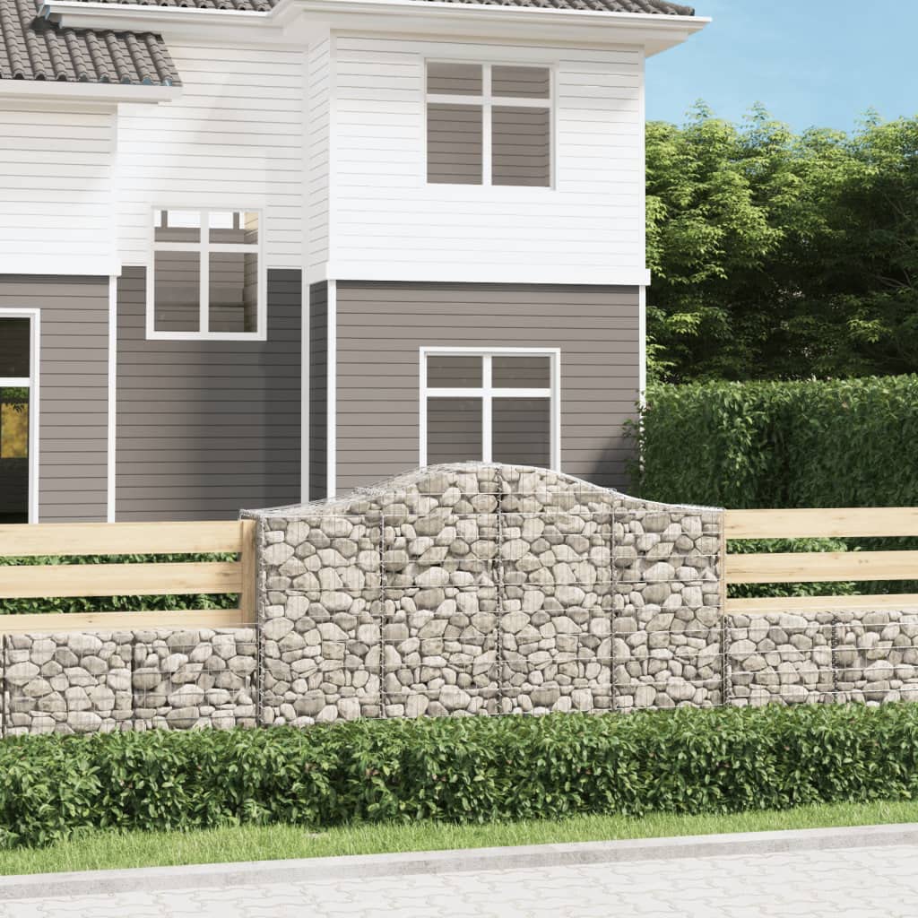 Murs de soutènement décoratifs en gabion arqué 200x50x120 cm pour aménagement paysager de jardin