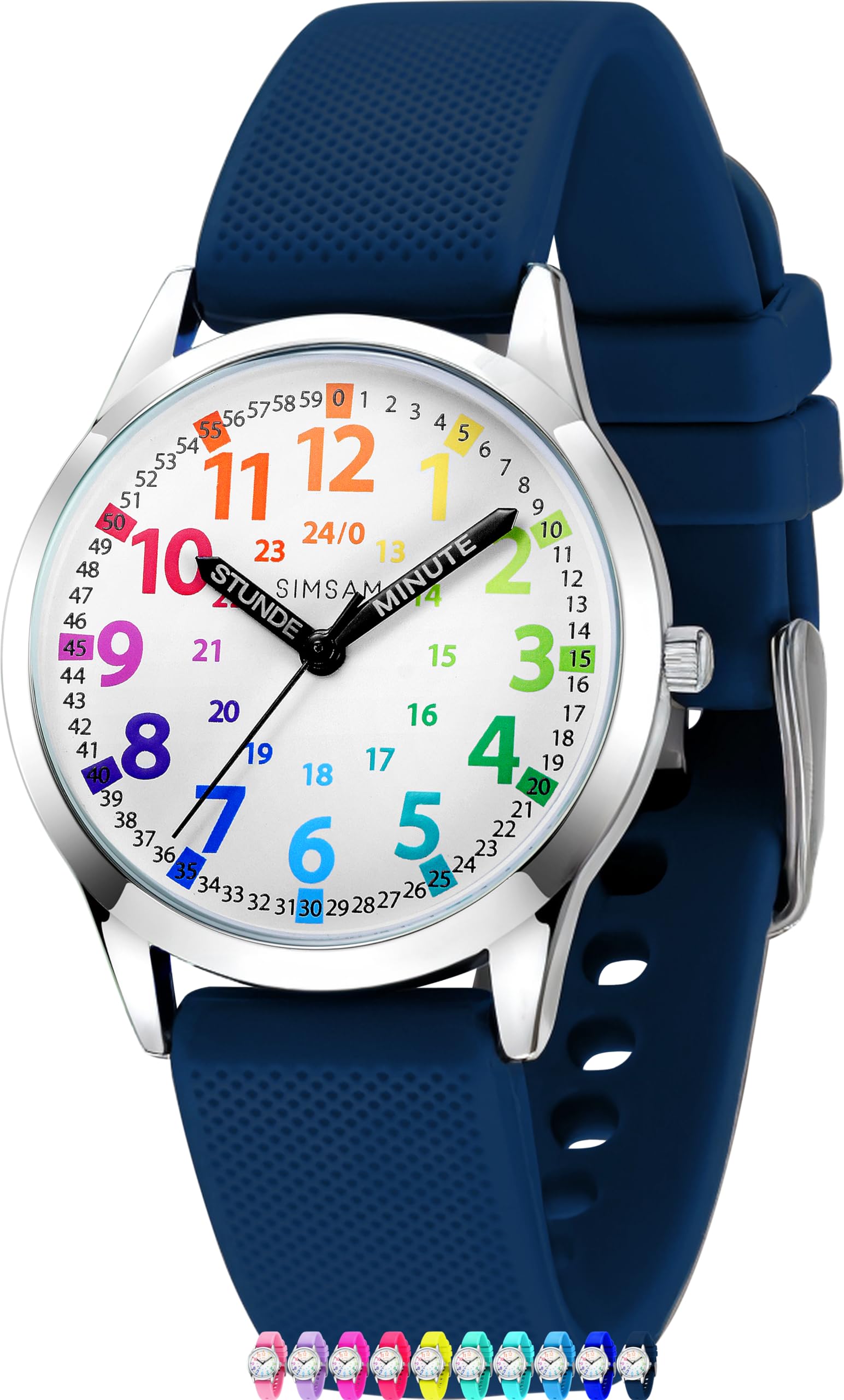 SIMSAM Kinderuhr Junge ab 6, Lernuhr Kinder Uhr ab 8, Kinderuhr Mädchen 10 Jahre, Armbanduhr Kinder Uhren für Jungs 12 Jahre, Armbanduhr Mädchen Jungen, Kids Watch, Kinderuhren