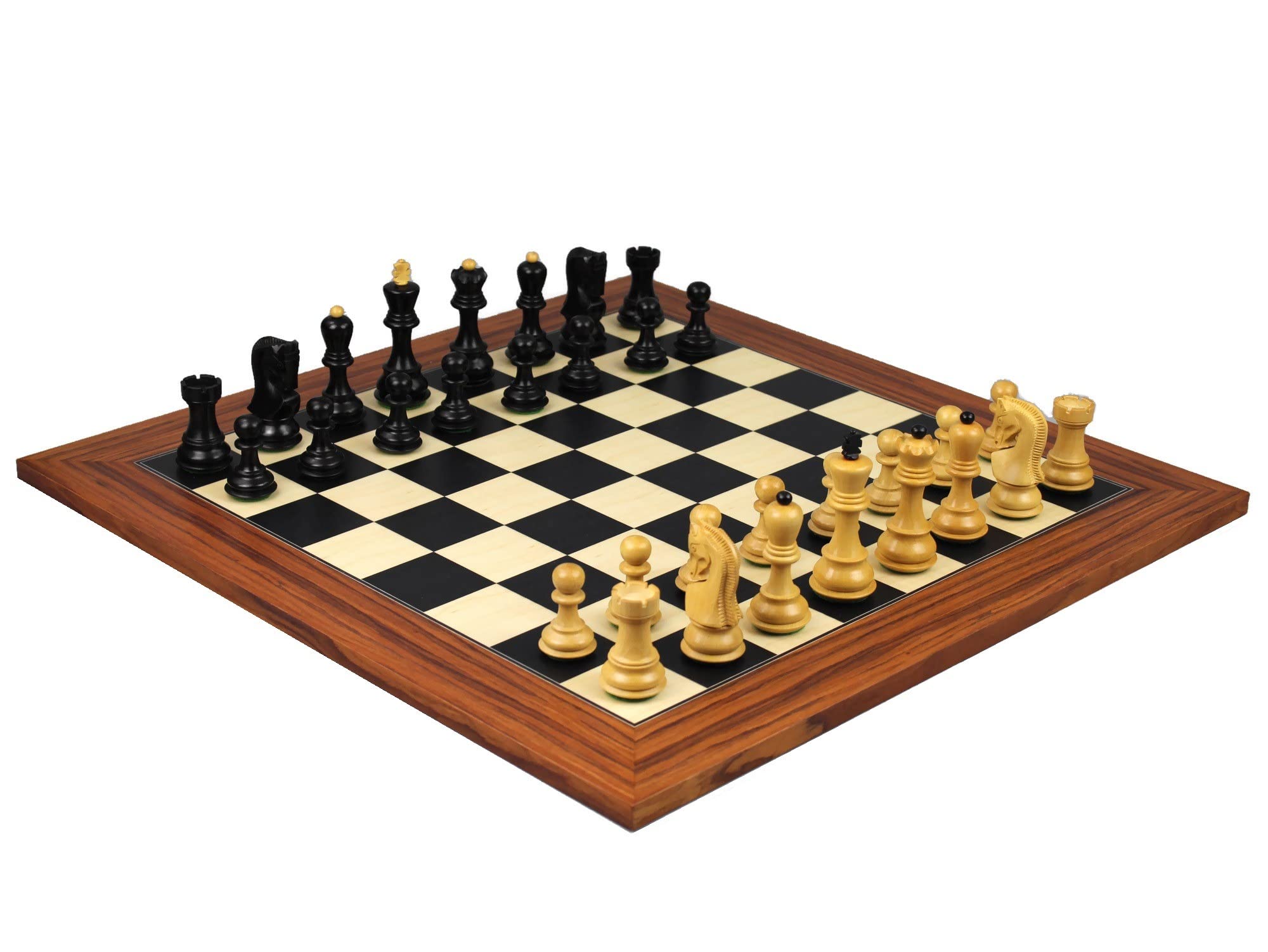 Set di scacchi in legno Palisander Tavola da 20 pollici ponderata Ebanizzata Zagabria Staunton Pezzi 9,75 pollici