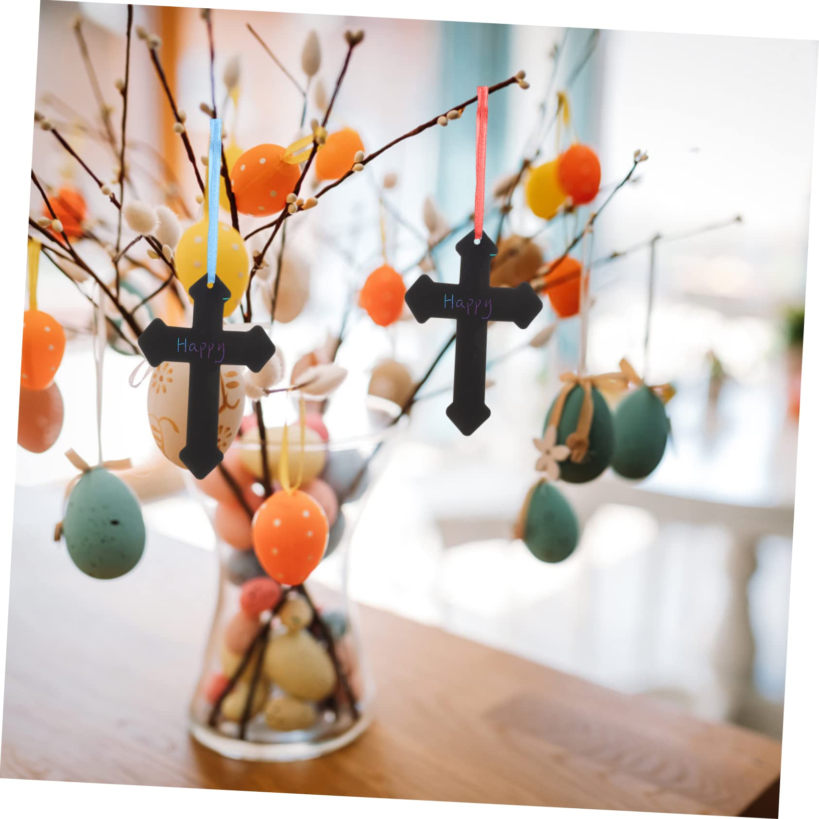 ibasenice Easter Scratch Cross Ornament Creative Easter Day Decoration Mini Crosses for Crafts