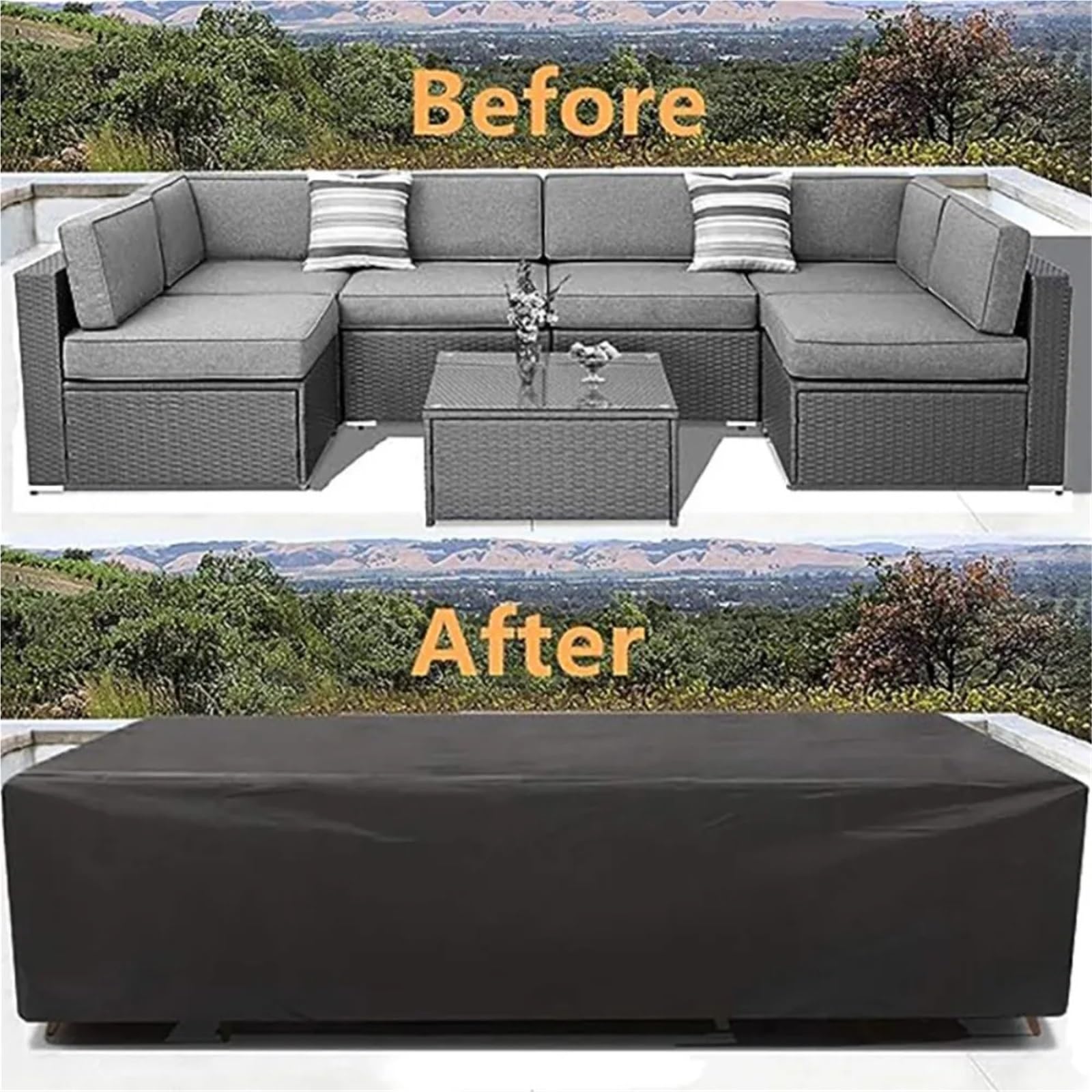 Funda Muebles Jardin Funda Universal for muebles de jardín, tamaño completo, silla, sofá, mesa, resistente al agua(Silver,200x160x70CM)