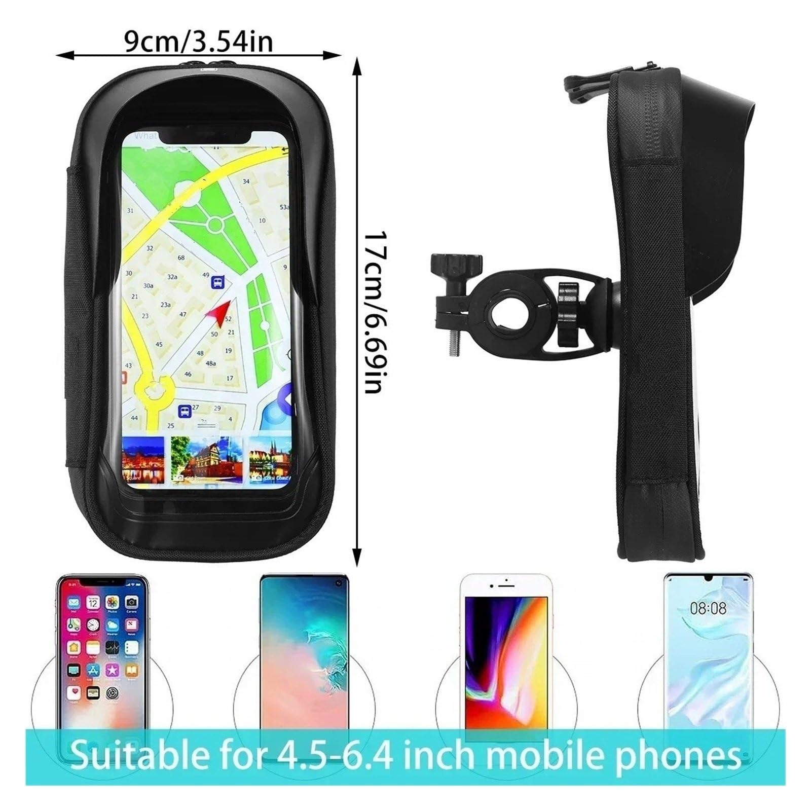 Handyhalterung wasserdichte Multifunktions-Handyhalterung Kartenpaket Fahrrad Motorradzubehör Fahrrad Motorrad GPS-Navigationshalter(Motorcycle Blue)