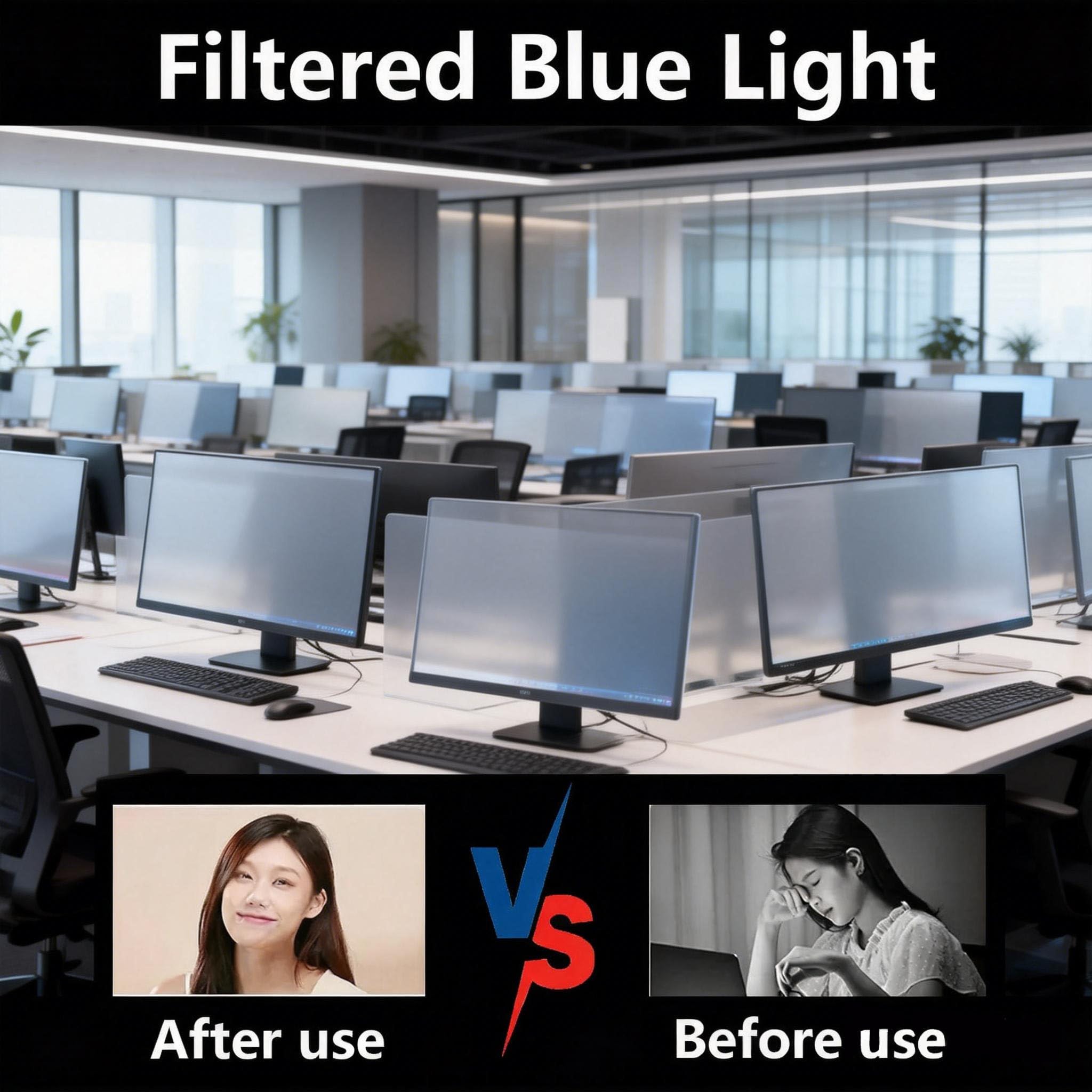 Película protectora de pantalla con filtro de luz azul, protector de privacidad para computadora de 18 a 32 pulgadas, acrílico extraíble, protección antiespía para confidencialidad de datos