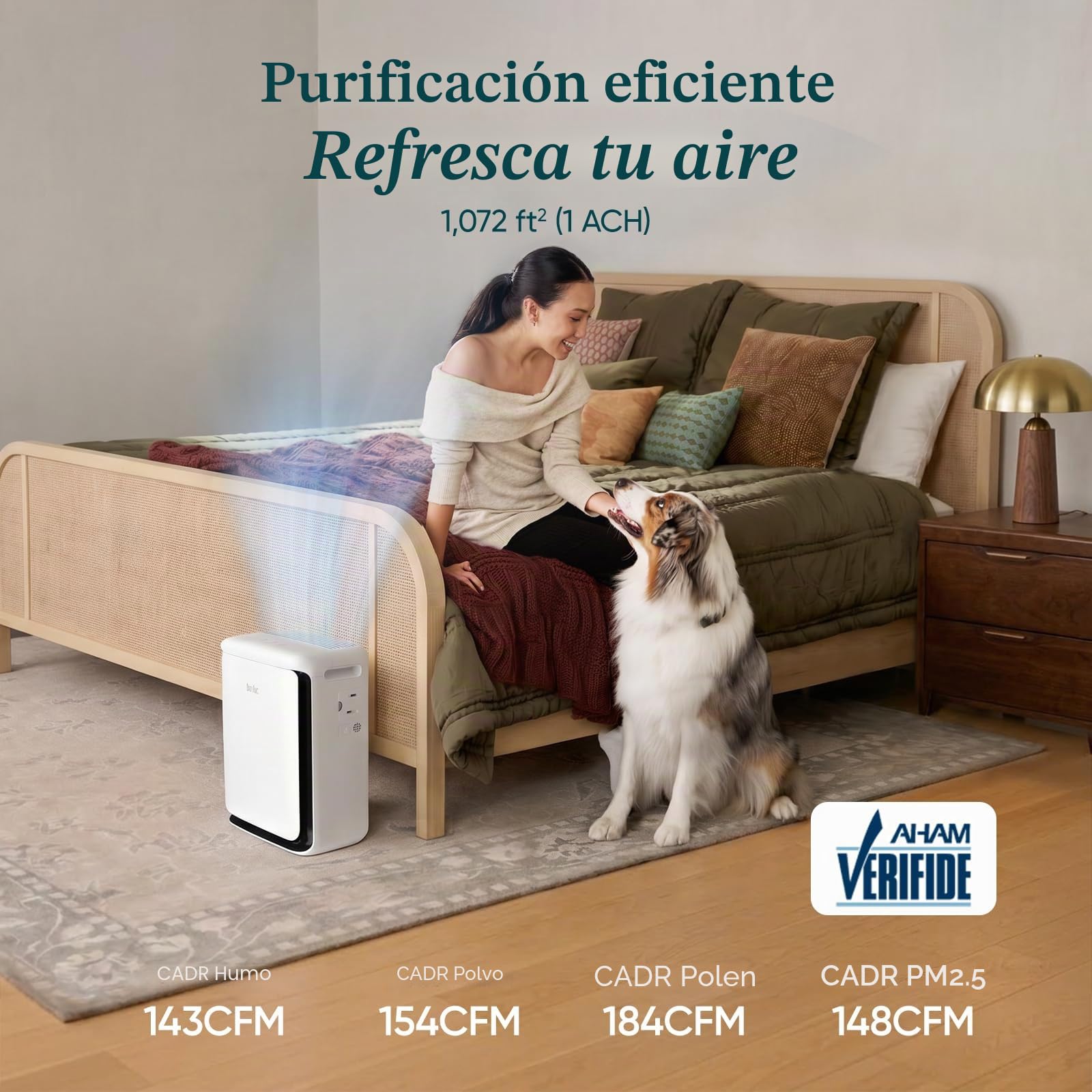 LEVOIT Purificador de aire para mascotas domésticas, habitación grande con prefiltro lavable, sensores duales para pelo pesado de mascotas y alergias, filtro de alto carbono para caspa y olor, control
