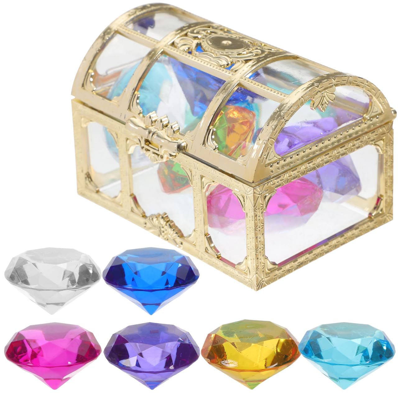 Amazon.co.jp: Toyvian 宝箱 宝石 おもちゃ キラキラ 宝石箱