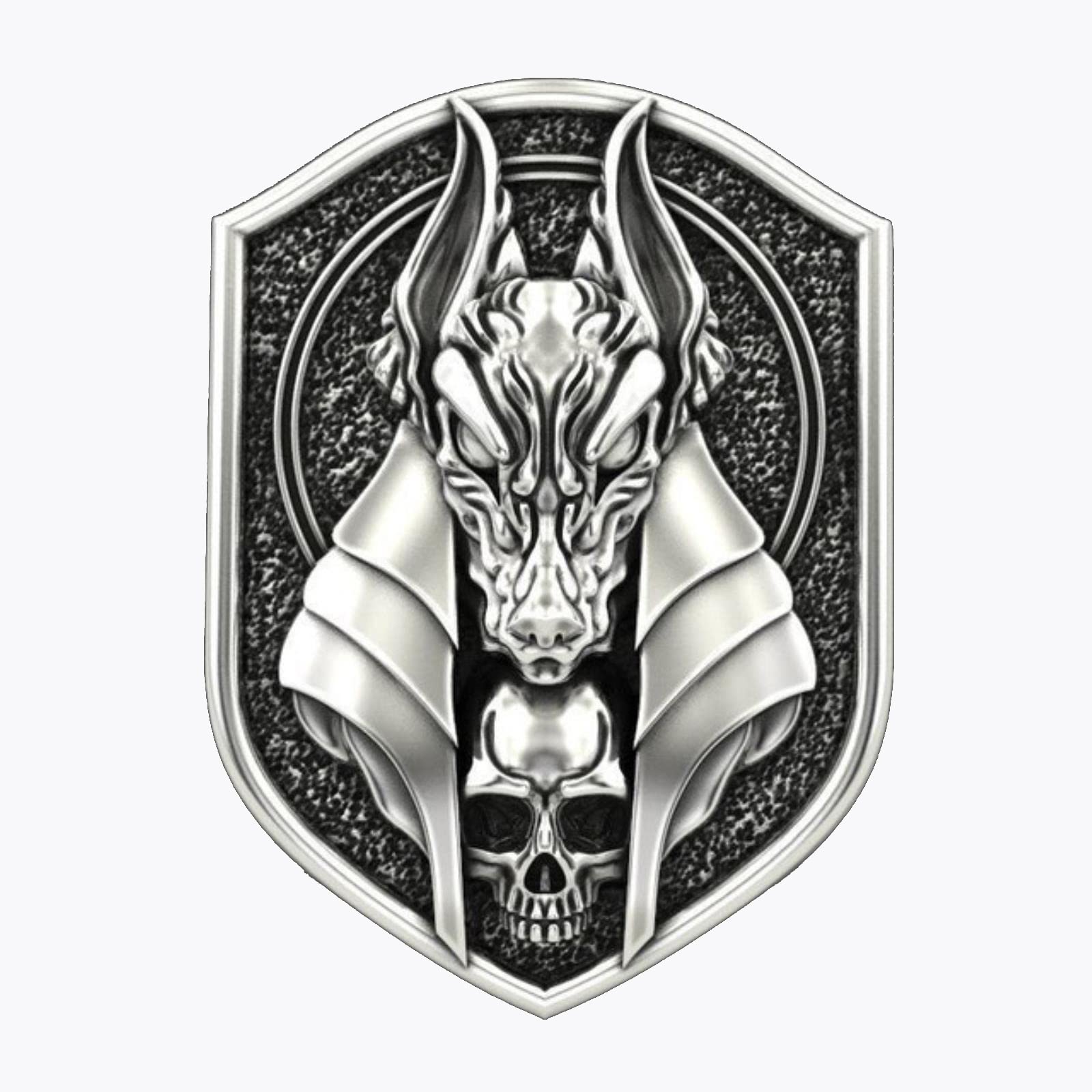 Toxi Men's Silver Gold Rings For Signet Seal Ring Creative Ancient Egyptian Mythology Grim Reaper Anubis Ring Retro Jackal Head Rings