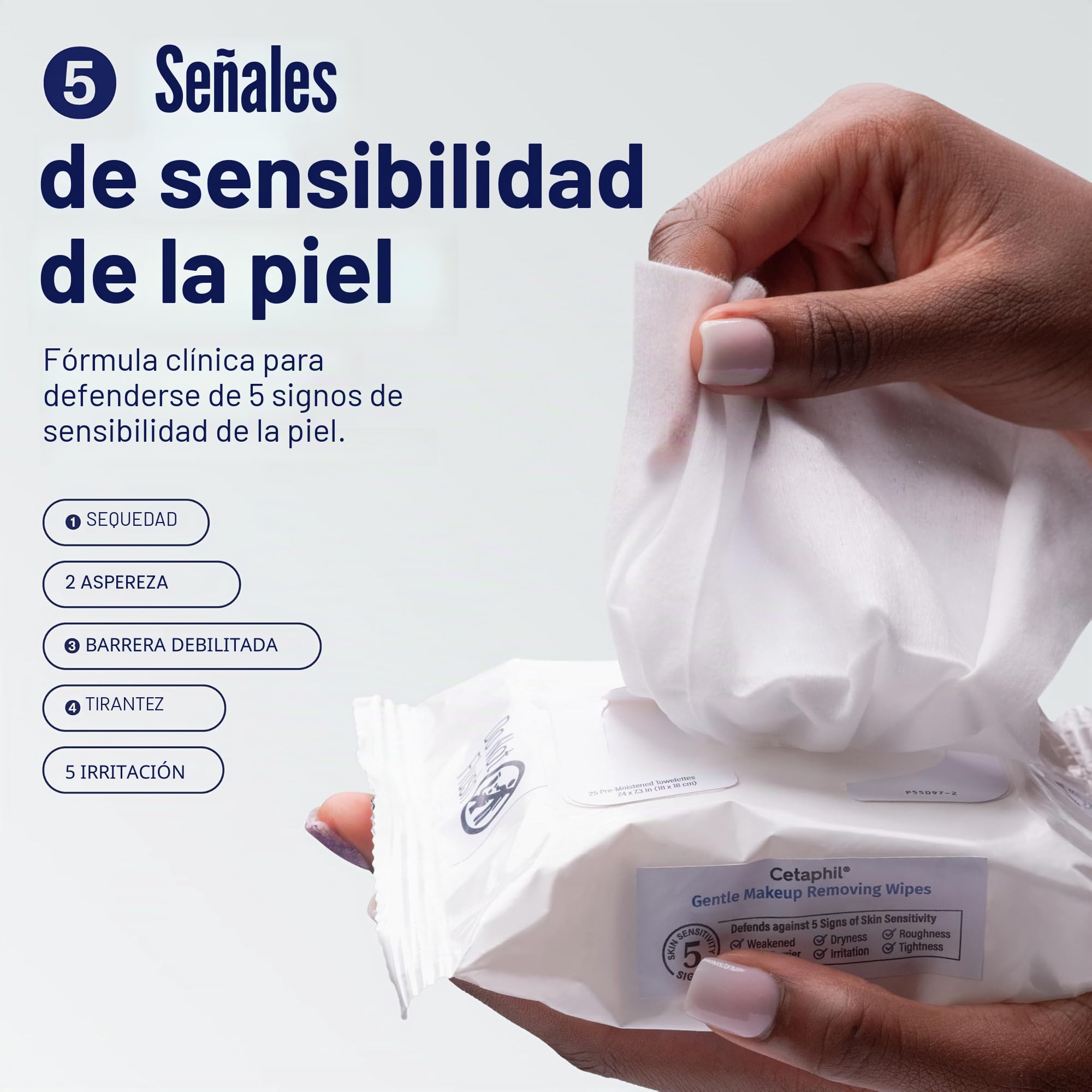 Cetaphil Toallitas suaves para quitar maquillaje, 25 unidades