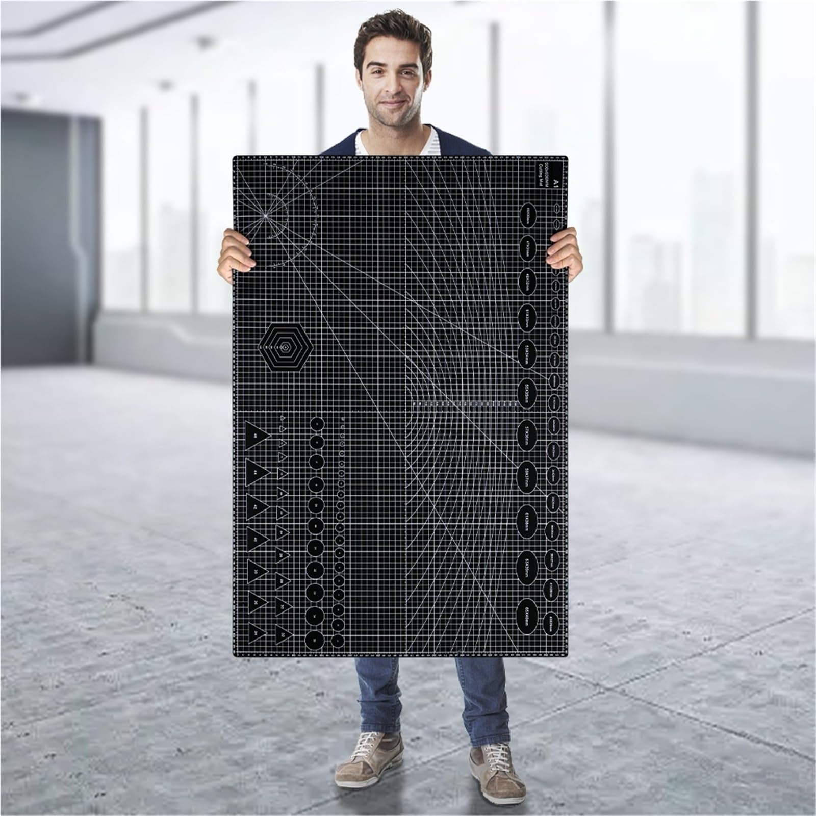 Tappetino da taglio in PVC | Tappetino da taglio A1 grigio nero for lavori di cucito