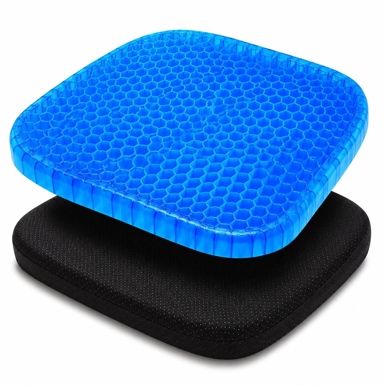 Shyam dealshub Honeycomb Gel Seat Cushion with Non-Slip Cover, 40x35x4 cm | Pressure Relief, Cooling Gel Design, Max Weight 136 kg, Latex-Free, Office & Chair Use-image-40