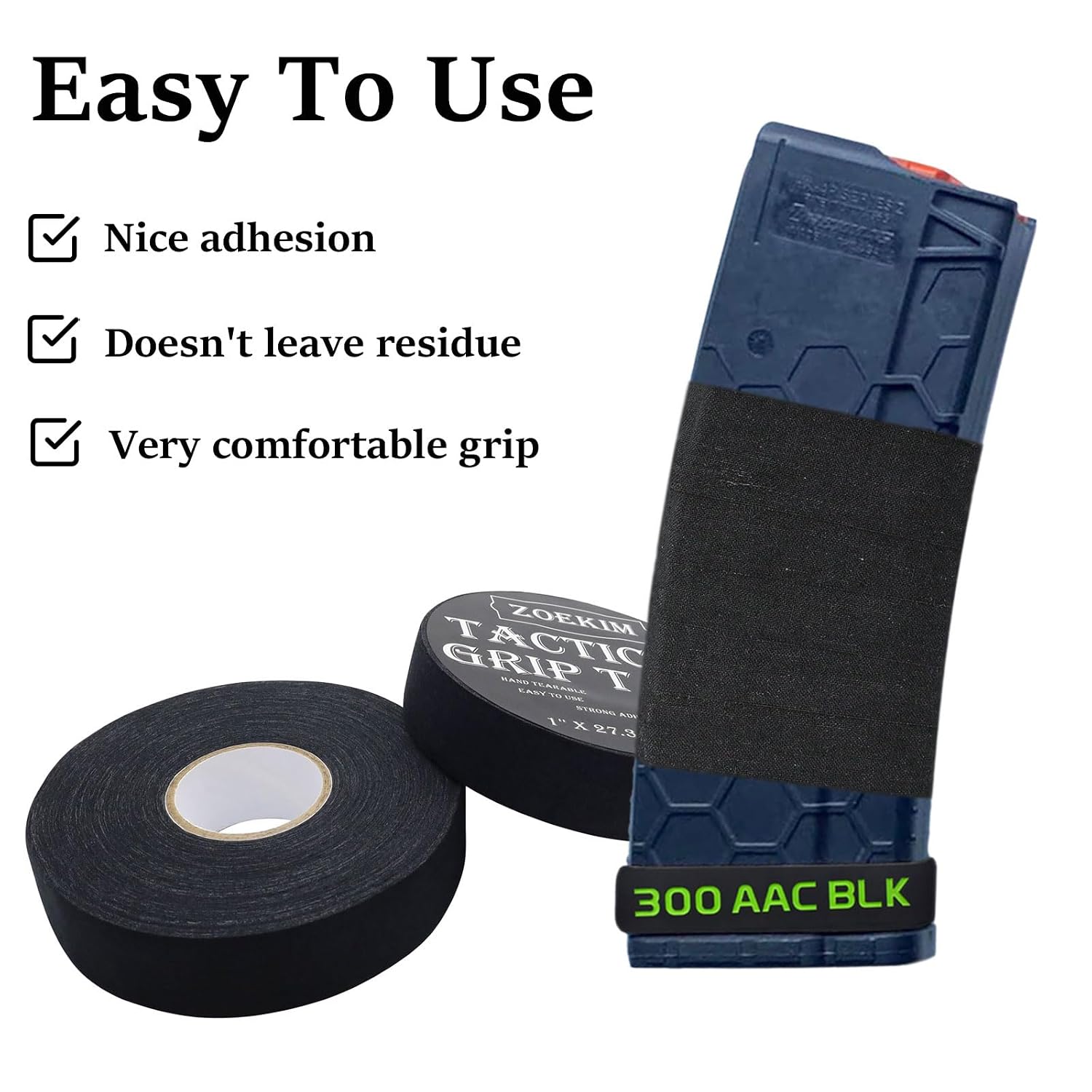 Gun Grip Tape, Tactical Goon Tape, Water Resistant & Non-Reflective Handgun Grip Tape to Improve Handles, Multipurpose Wrap Tape for Guns, Rifle, Pistol and Shotguns - 1 Inch x 27.34 Yards