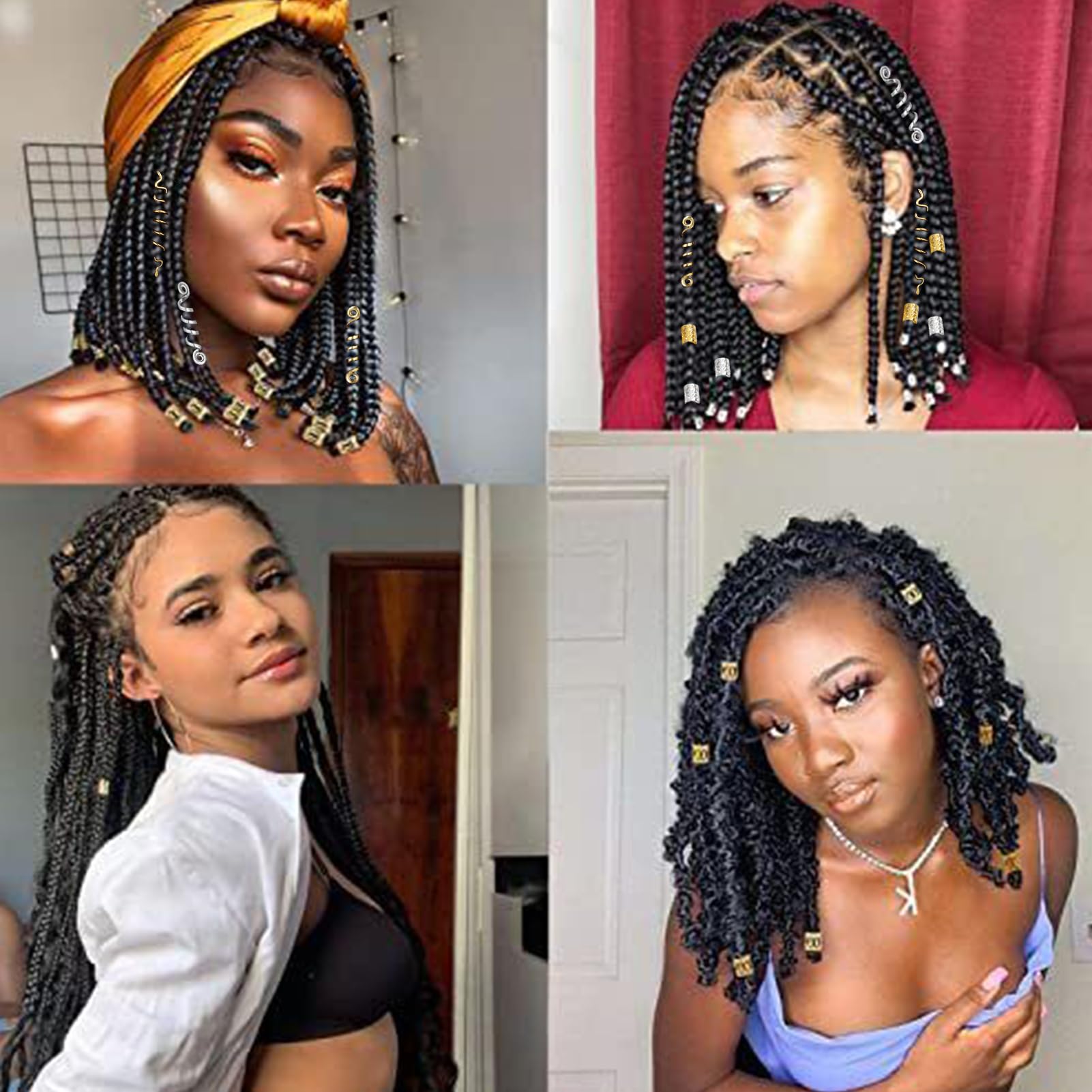 Snmzlc Haarschmuck-Set – 106 Stück Gold & Silber Perlen Für Zöpfe & Dreadlocks – Inkl. Ohrclips, Für Damen & Herren