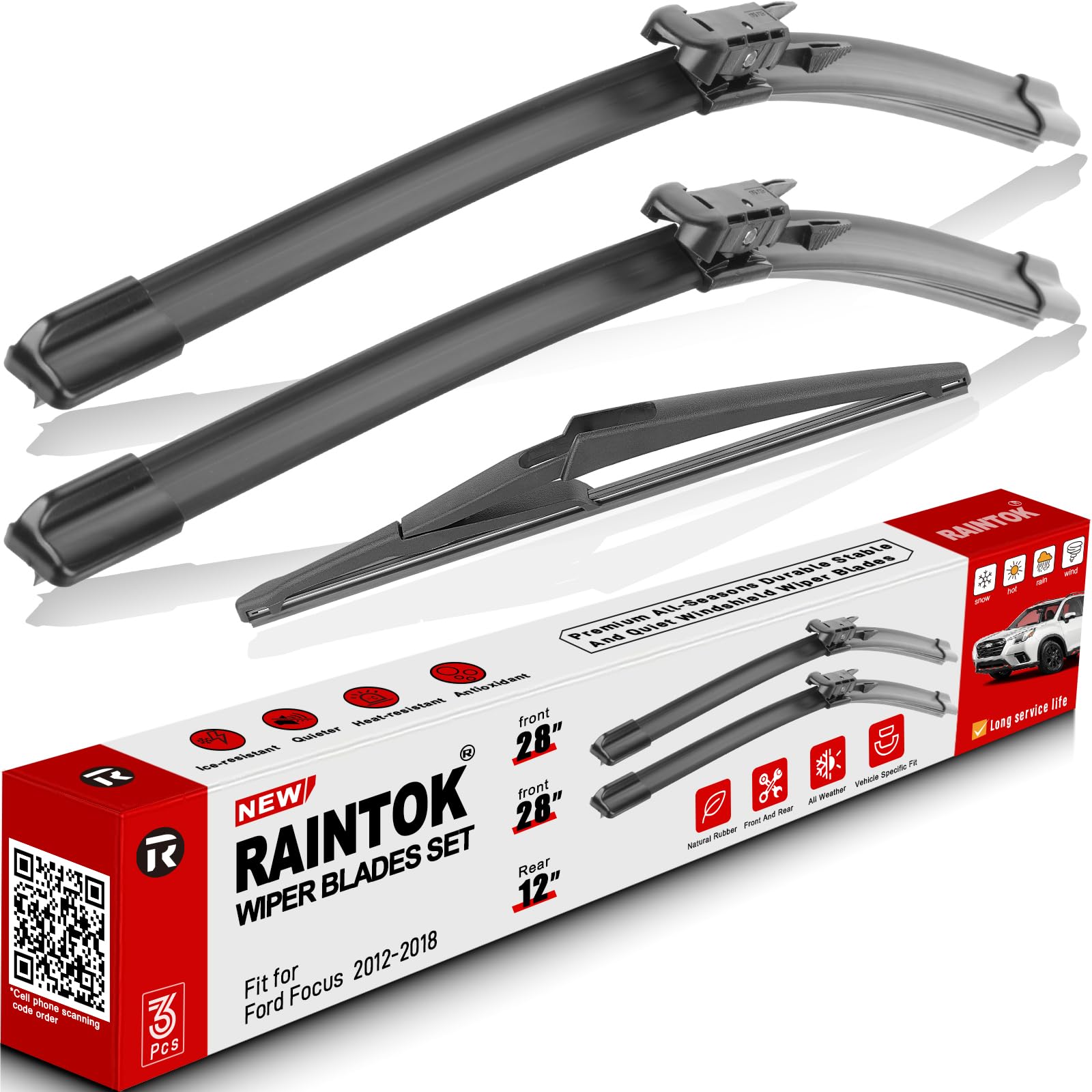 RAINTOK Wiper Blades 28"/28"/12"