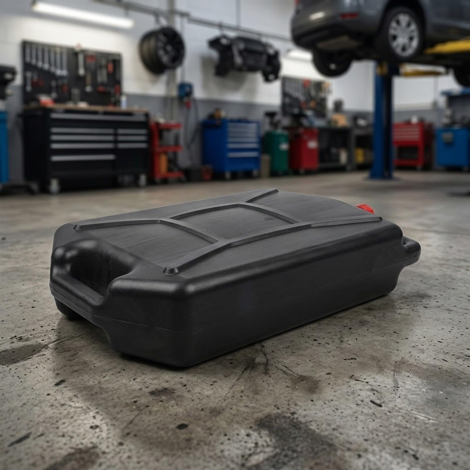 Cárter de aceite de 8 a 15 l de plástico HDPE con caño y asa, depósito colector de aceite usado y cambio de aceite del motor, bandeja colectora de aceite negro para reparación de automóviles y