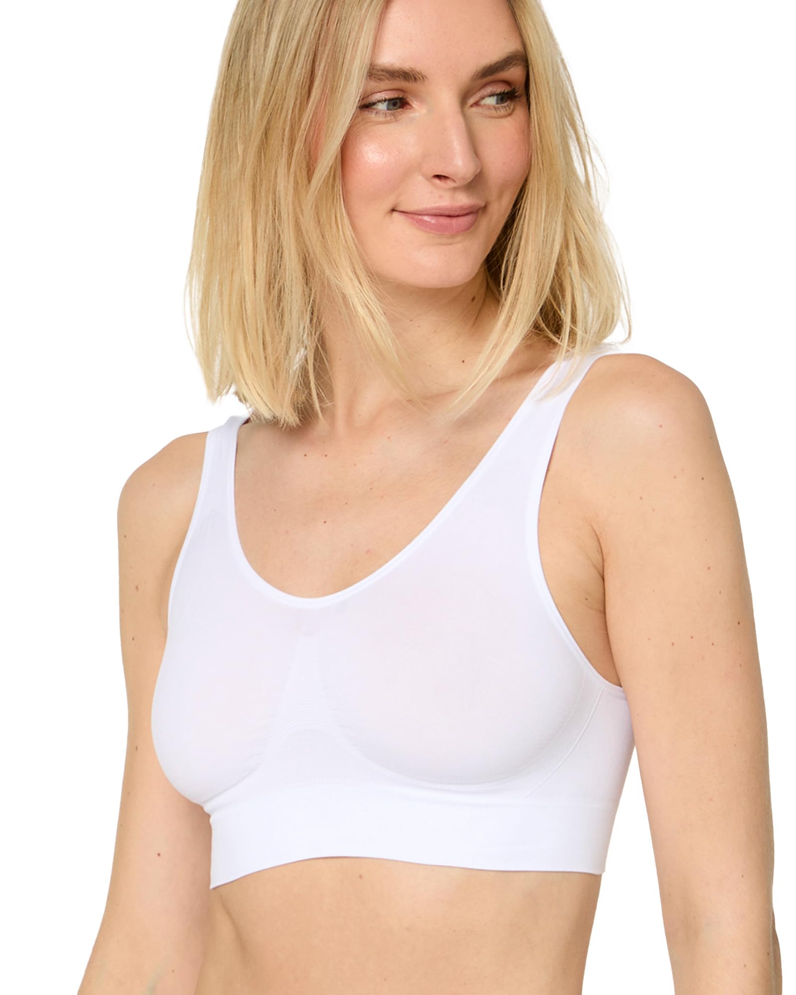 Nur Die Soft Komfort BH Bustier nahtlos ohne Bügel bügelloser Bra Schlaf Bralette mit Breiten Trägern Seamless Damen Mädchen