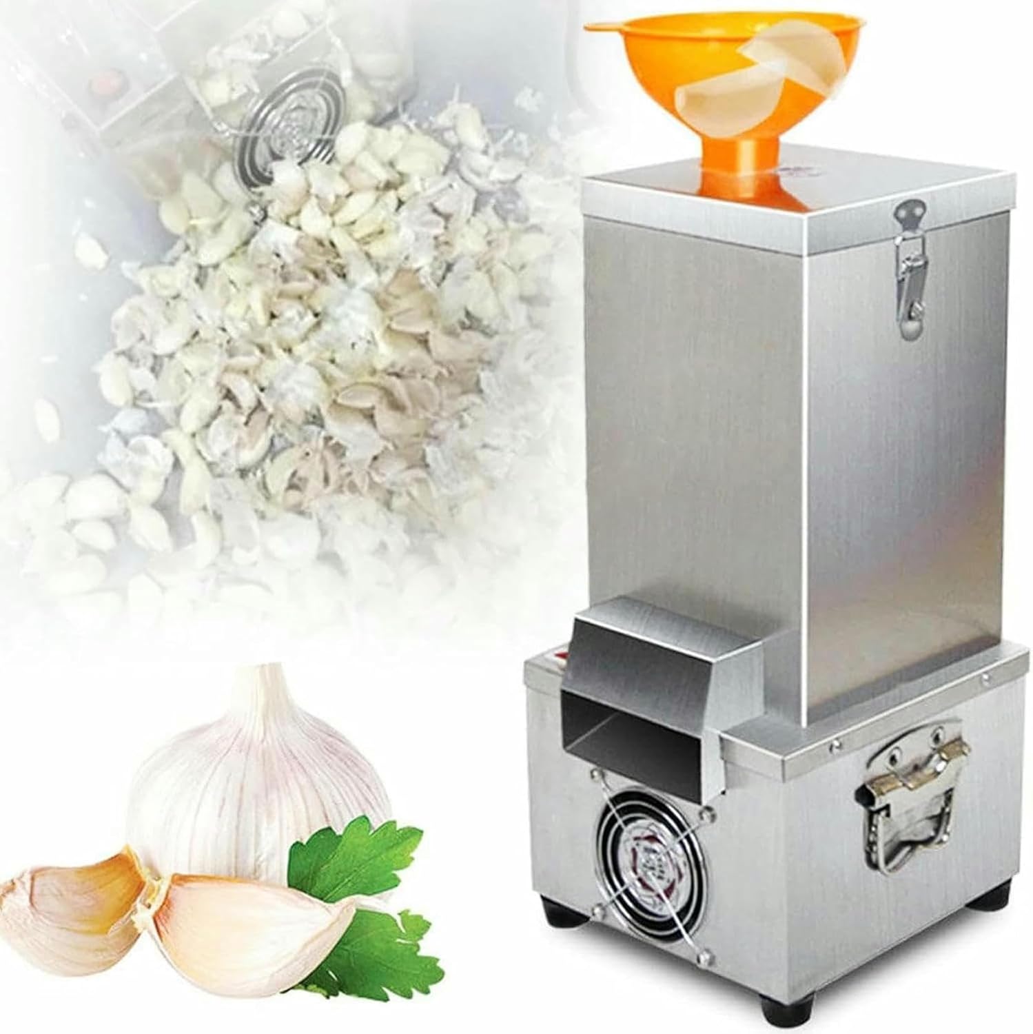 200W Garlic Peeling Machine - Electric Stainless Steel Garlic Peeler for Restaurant & Kitchen, Commercial Grade Tool - Hopper 25KG/H