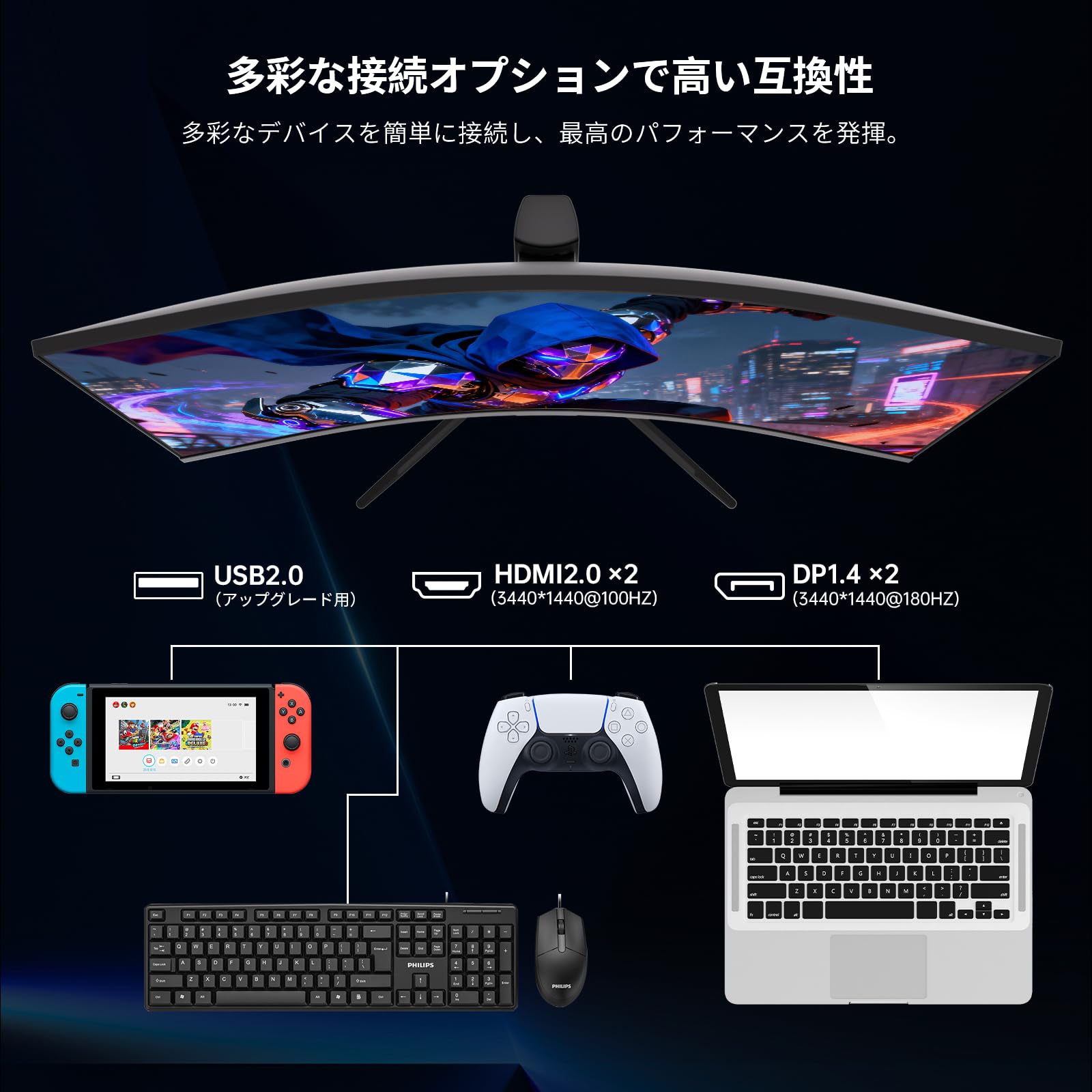 Amazon.co.jp: KEY TO COMBAT 34インチ 曲面 UWQHD 3440x1440p 180Hz