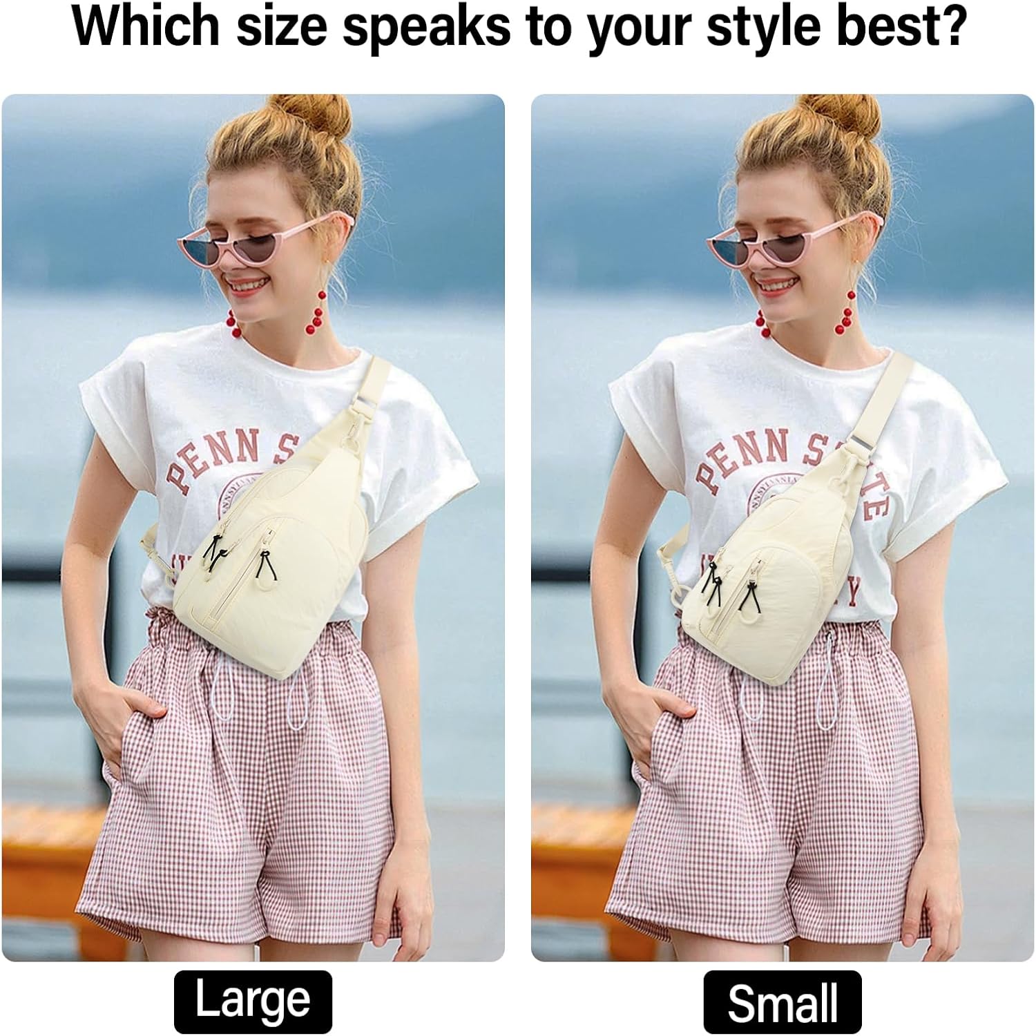 Hanke Crossbody Sling Bag for Women Men, Small & Large Casual Cross Body Sling Bags, Chest Bag for Outdoor Hiking Travel - Image 2