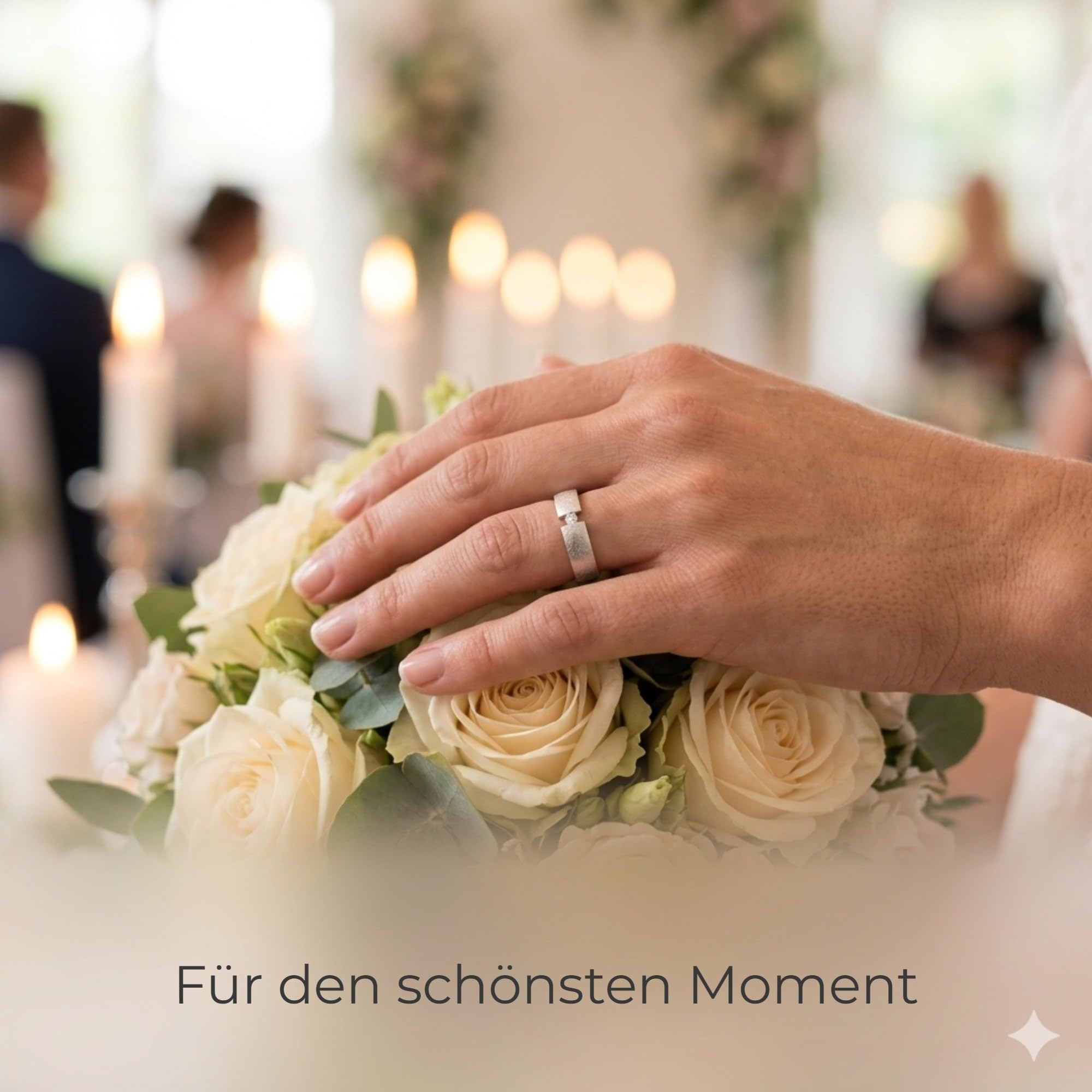 Kolibri Rings Eheringe Silber Eismatt Rhodiniert 925 Paarpreis, Spannring-Optik Massiv | Made in Germany mit Zirkonia Stein, Trauringe, Partnerringe Verlobung | Inkl. Gratis Gravur + Etui