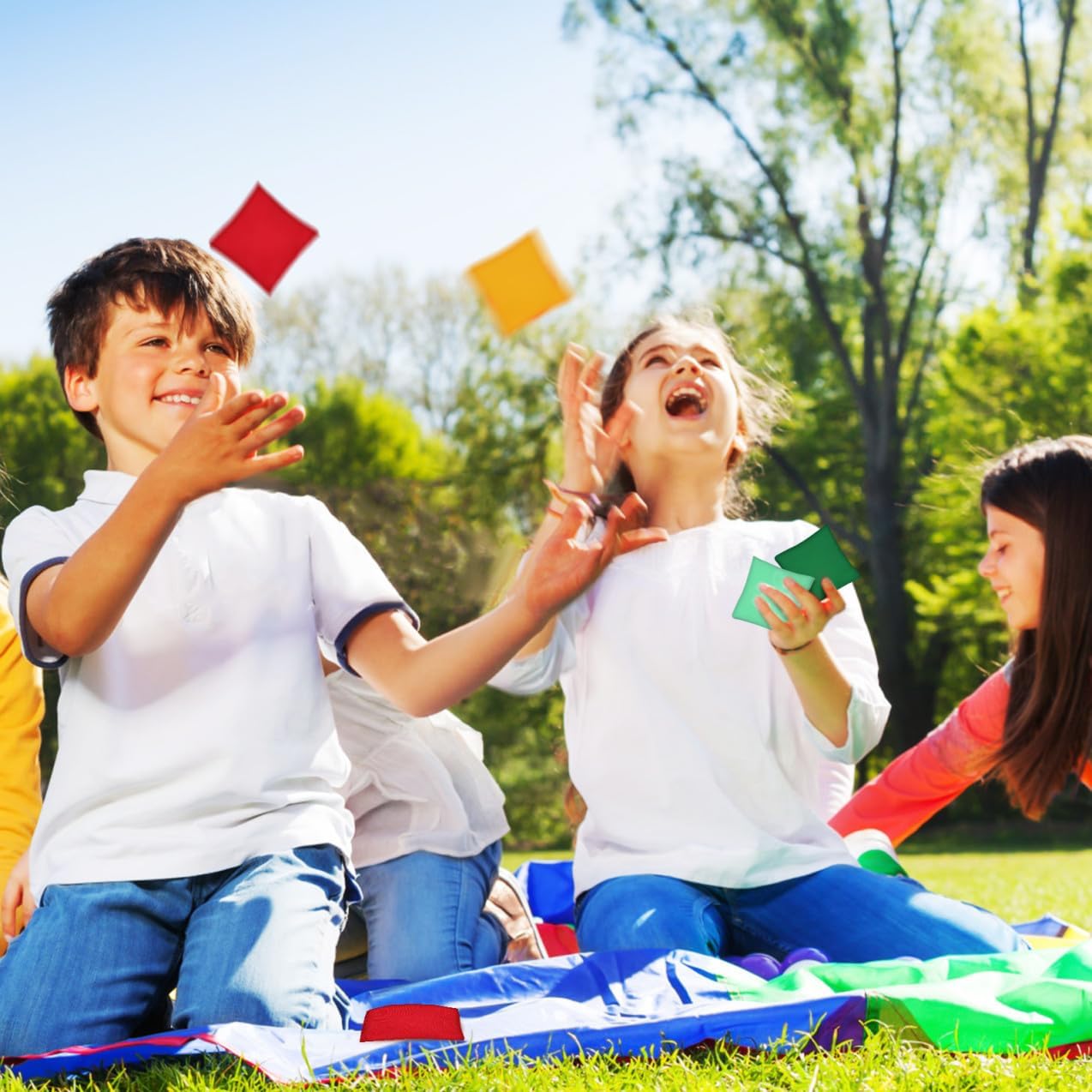 GOOHOCHY 20 Pcs Bean Bag Game Lightweight Toss Bean Bags for Adults Versatile Outdoor Games for Parties Picnics Classroom Activities and