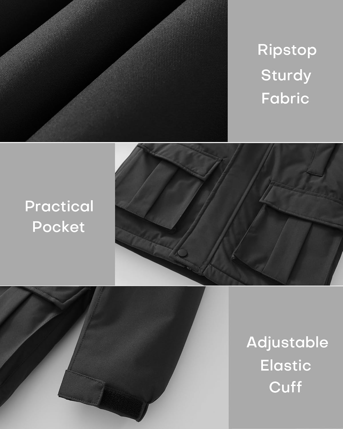 wantdo Boys Winter Coat Waterproof Windbreaker Snow Skiing Jacket Warm Thick Rain Coat Kids Jacets with Removable Hood