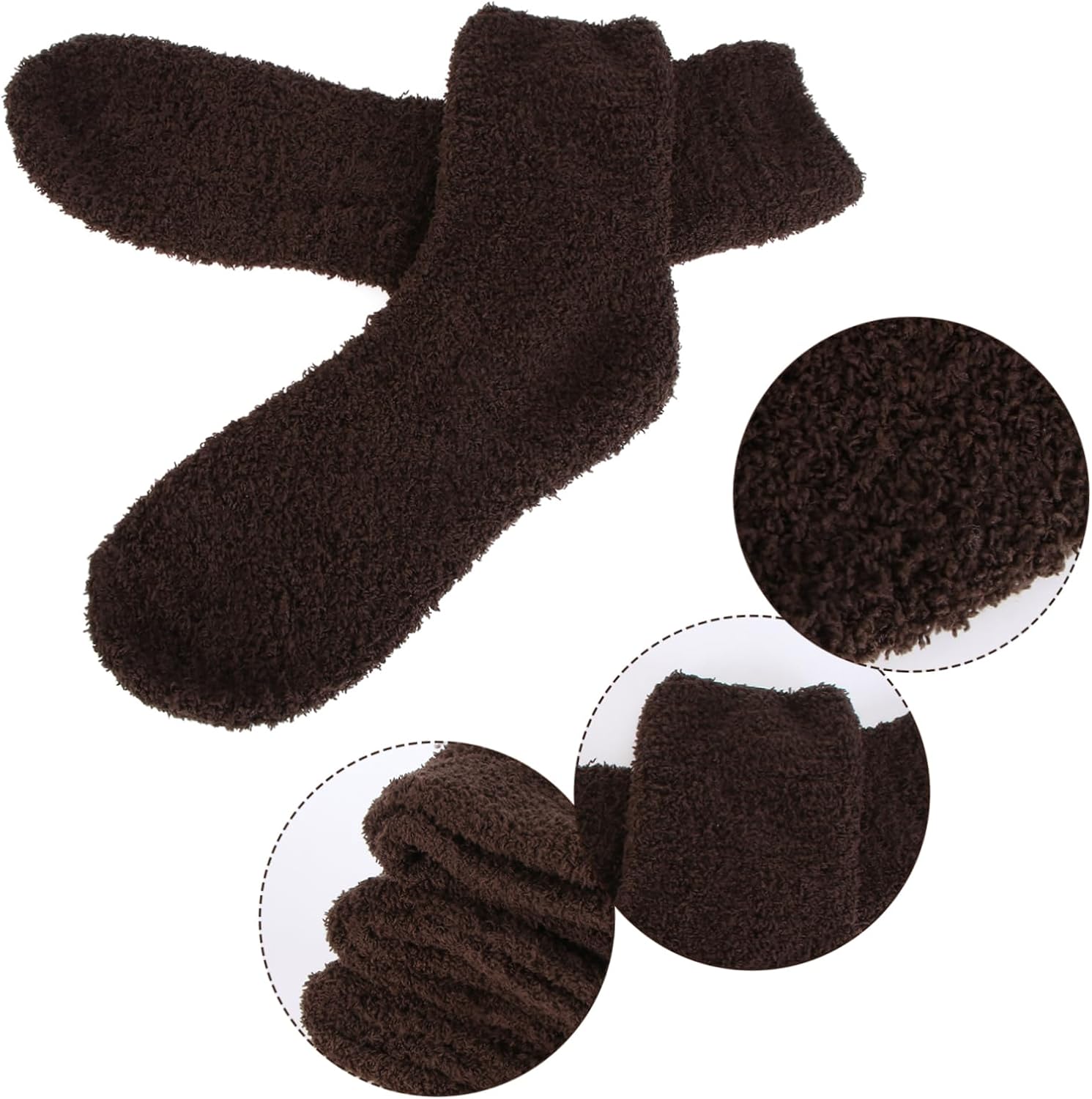 BESPORTBLE 3 Pairs Thick Warm Mens Fluffy Slipper Coral Fleece Sleeping Socks Winter One Cozy Plush Stockings for Home