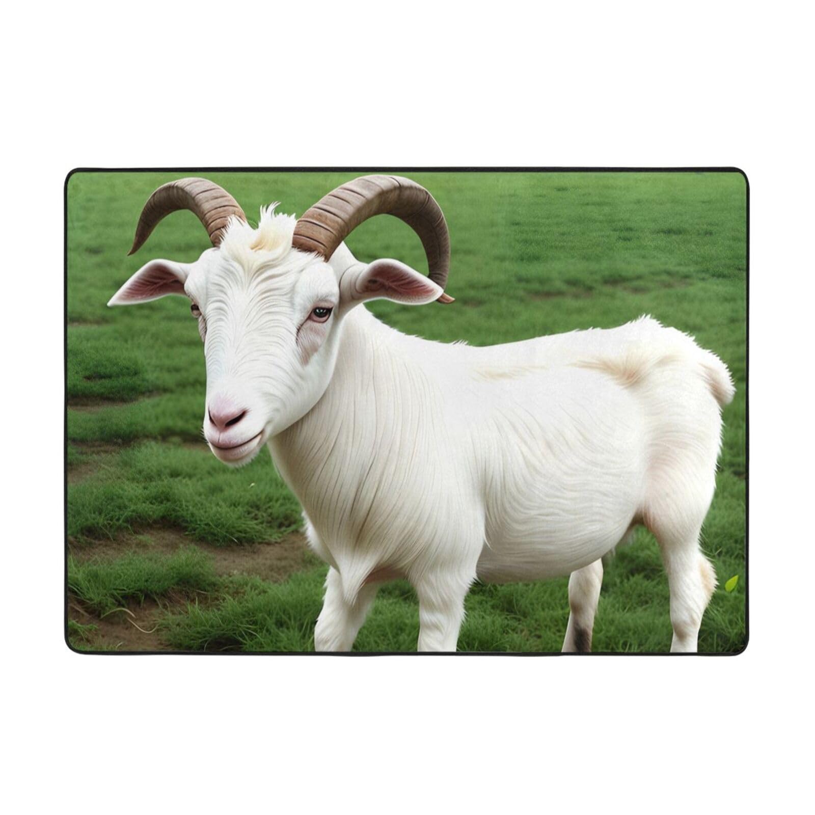 Tapis de sol doux au toucher motif chèvre HYTTER grand salon