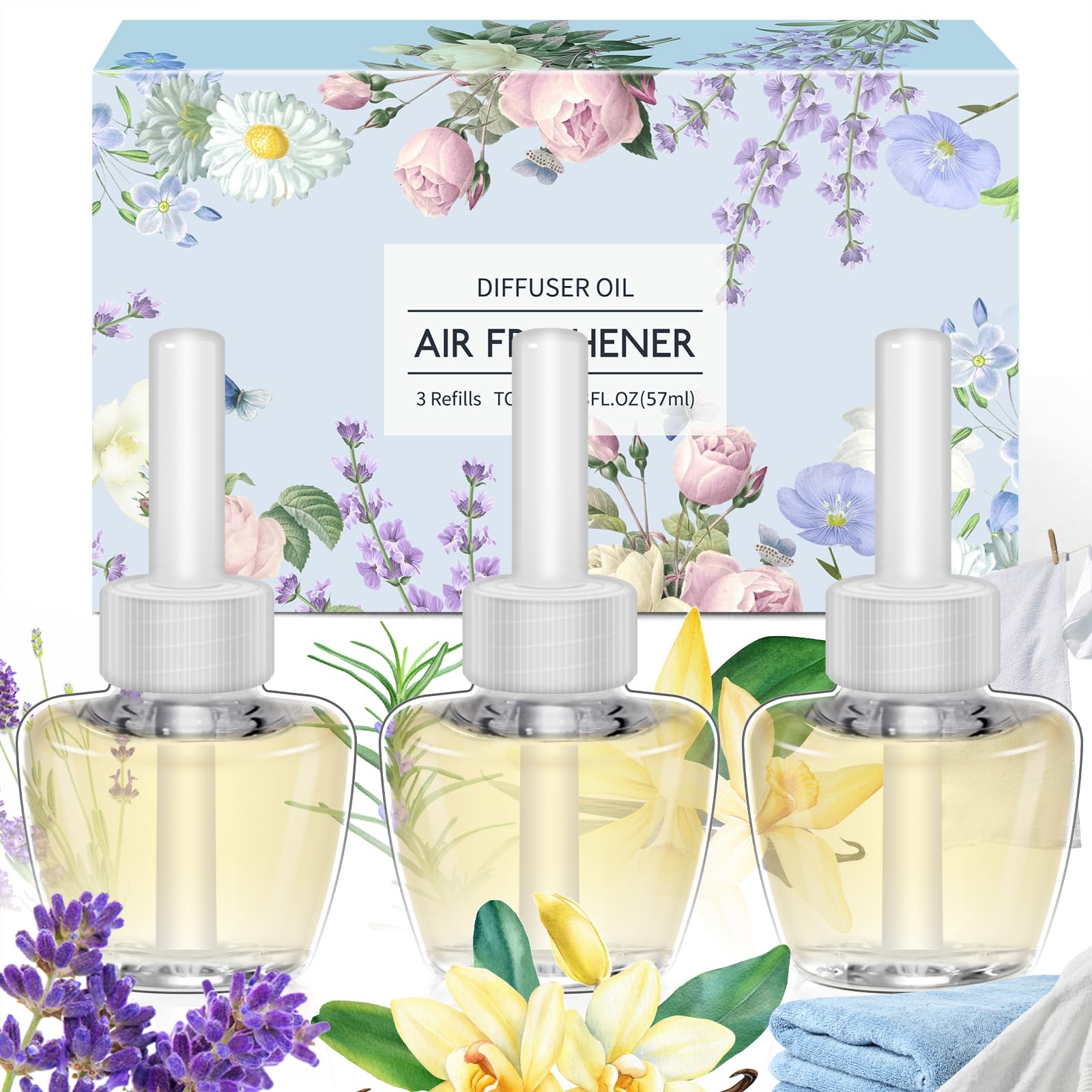 Scent-Hi Desodorisant Maison Recharge, 12x19ML Recharges - Citrouille Parfum Désodorisant Électrique Recharge Convient Pour Air Wick/Glade Diffuseur Electrique